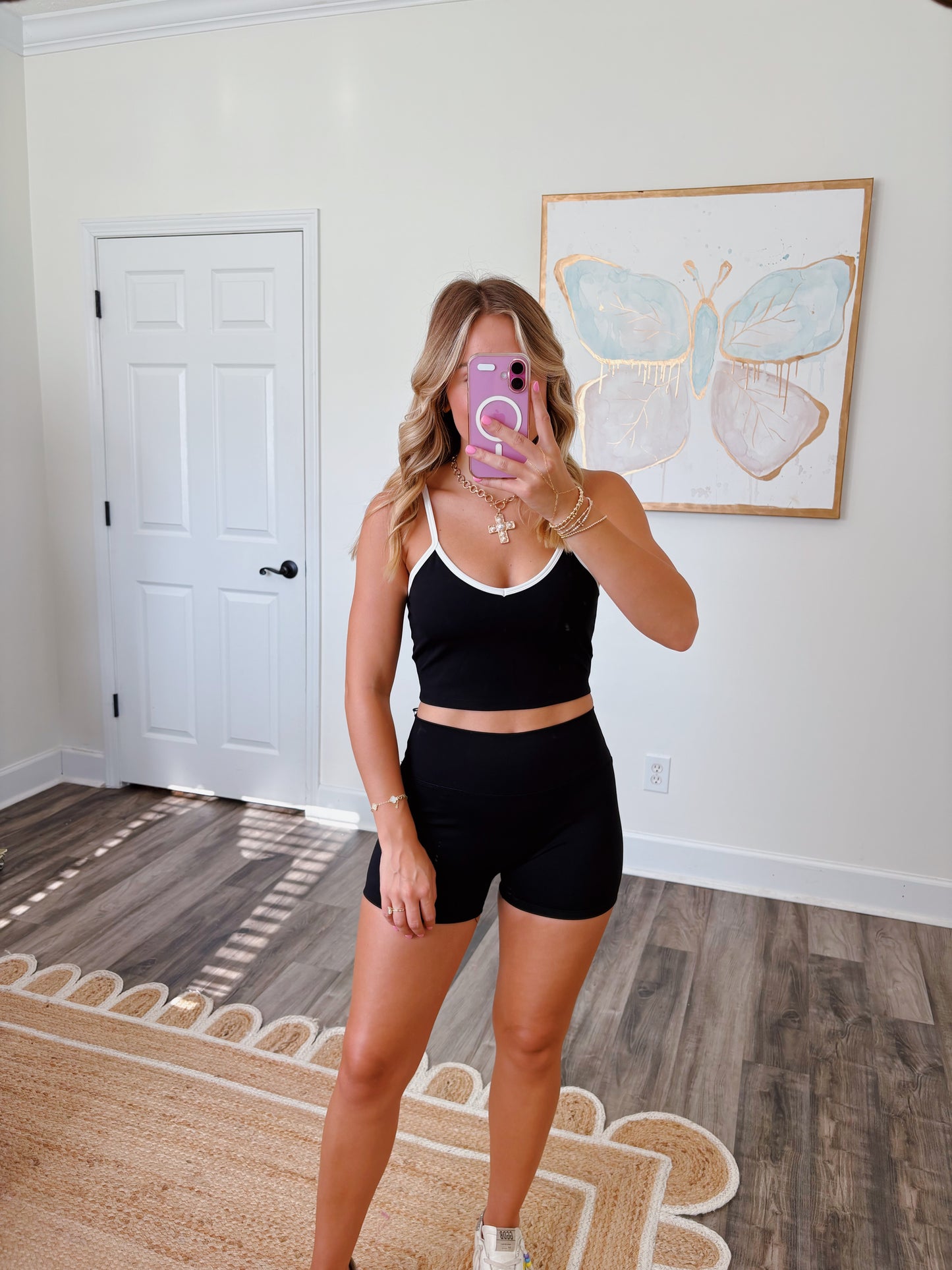 Black Biker Short Set