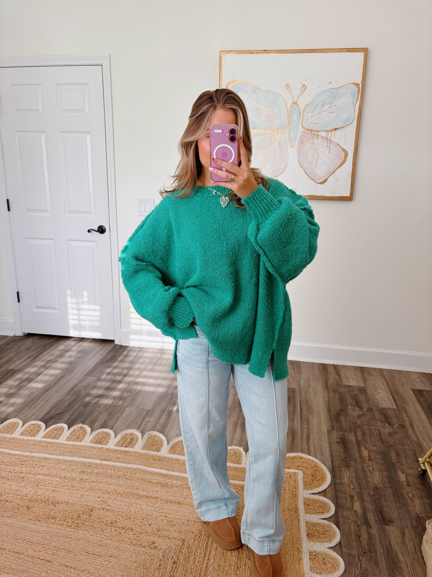 Oversized Poppy Sweater in Green