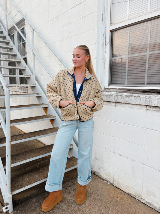 Polka Dot Sherpa Jacket