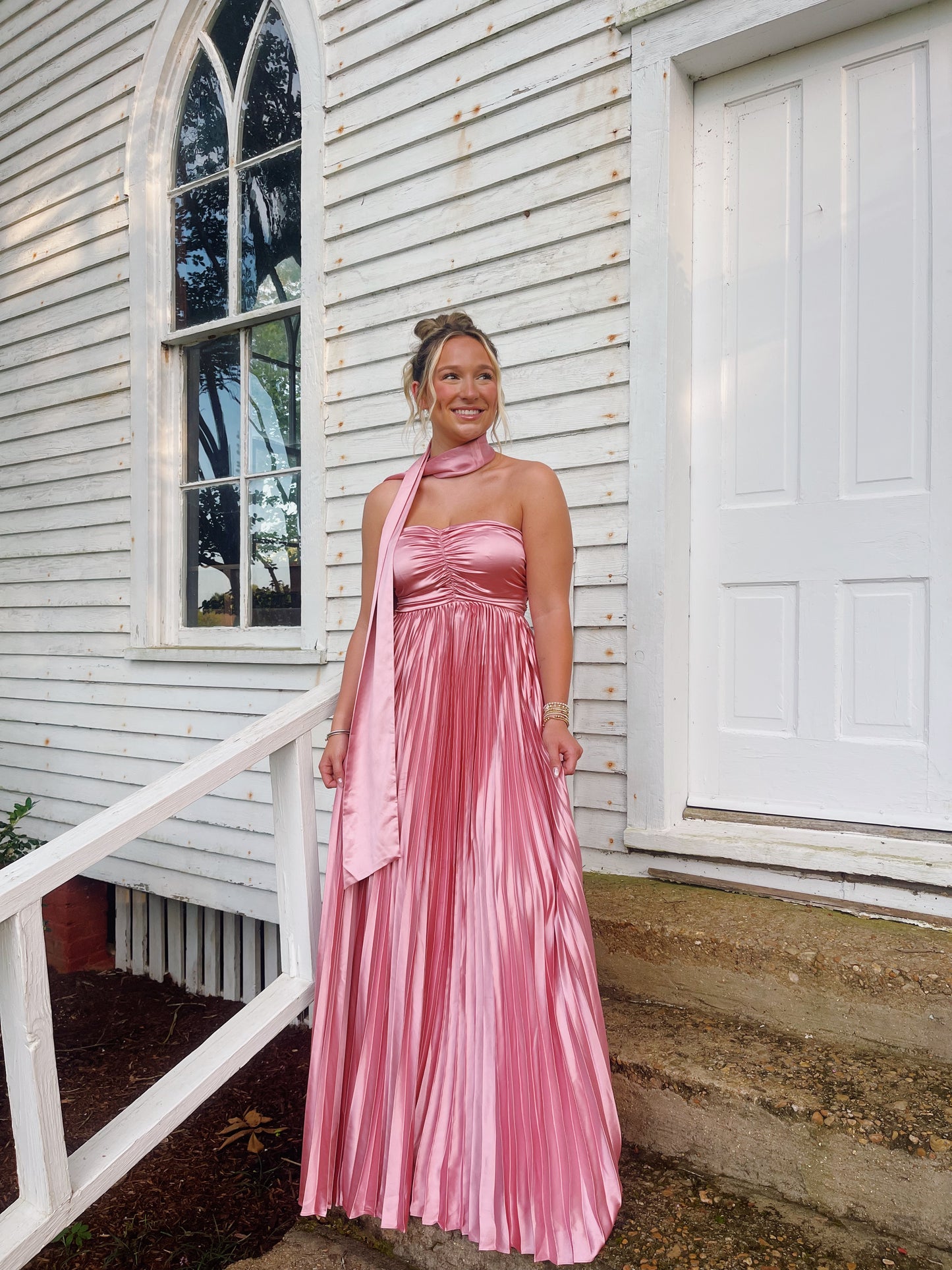 Endless Summer Satin Dress in Pink