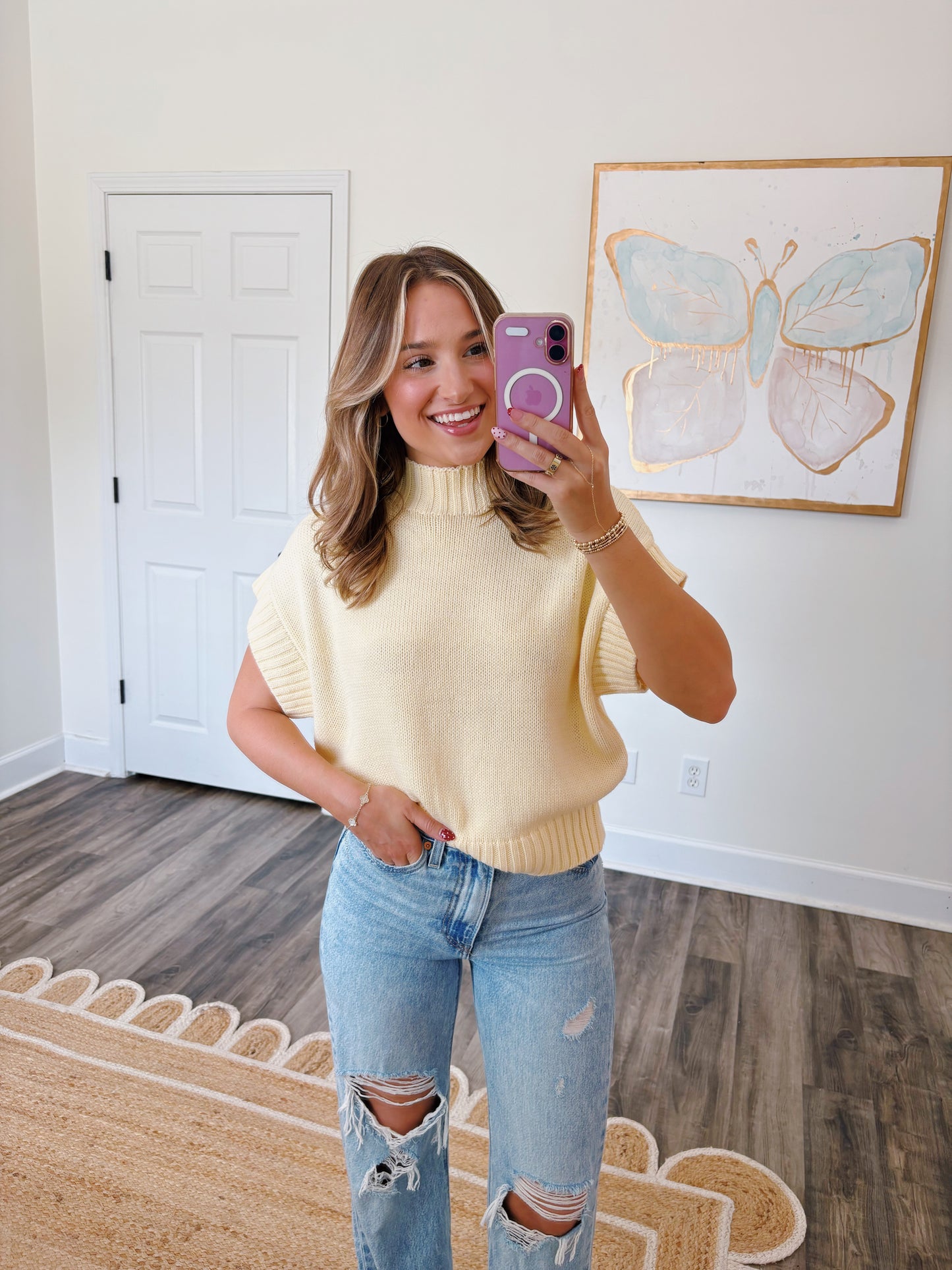 Butter Yellow Mockneck Sweater