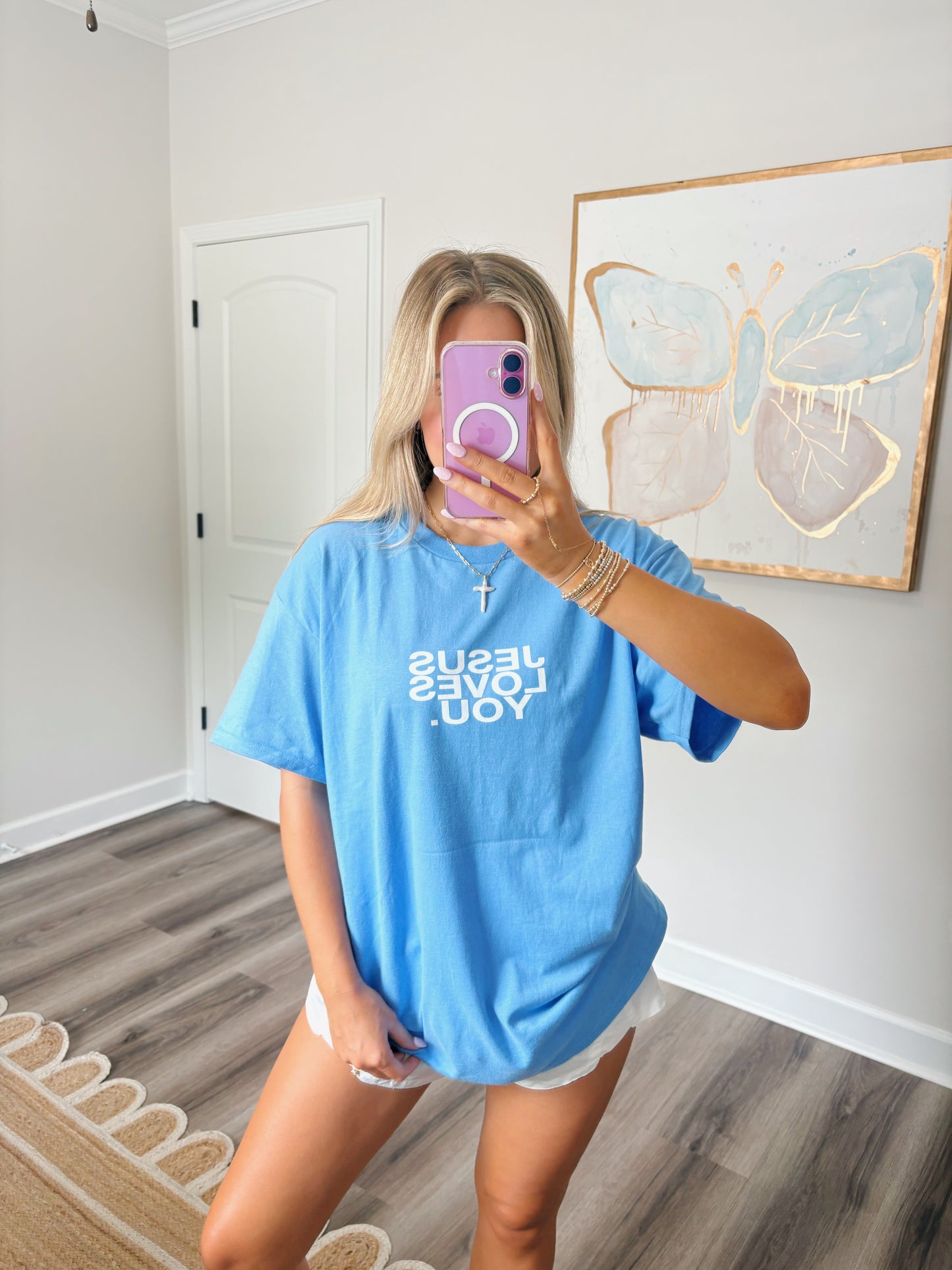 Jesus Loves You Tee Blue