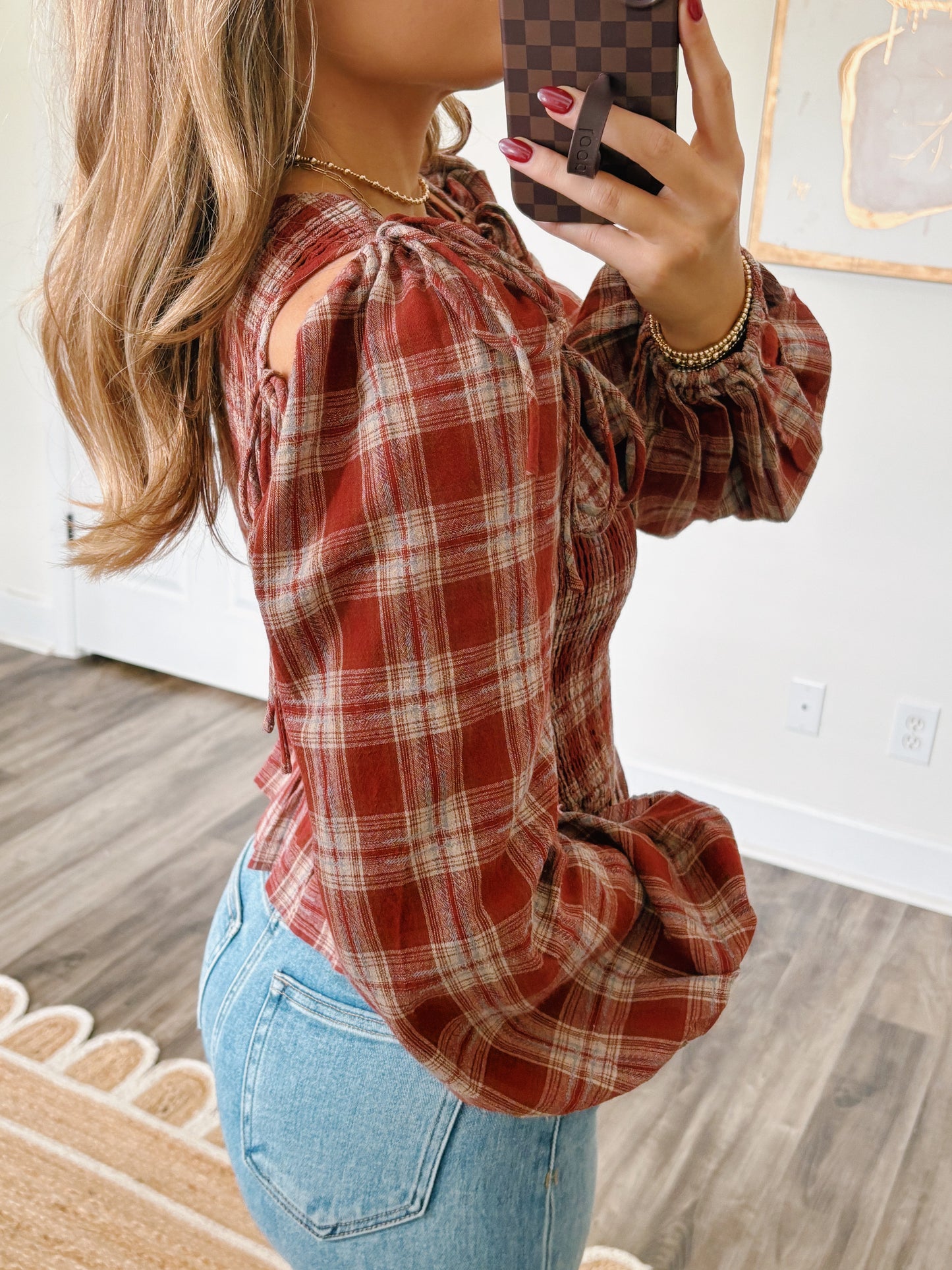 Apple Cider Plaid Top