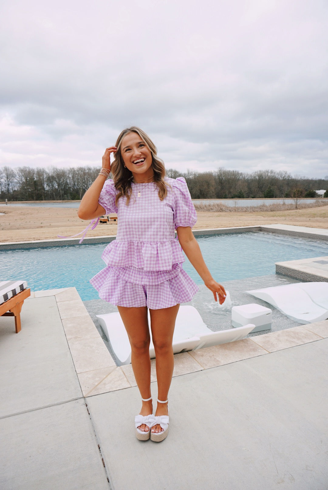 Falling For You Lavender Short Set