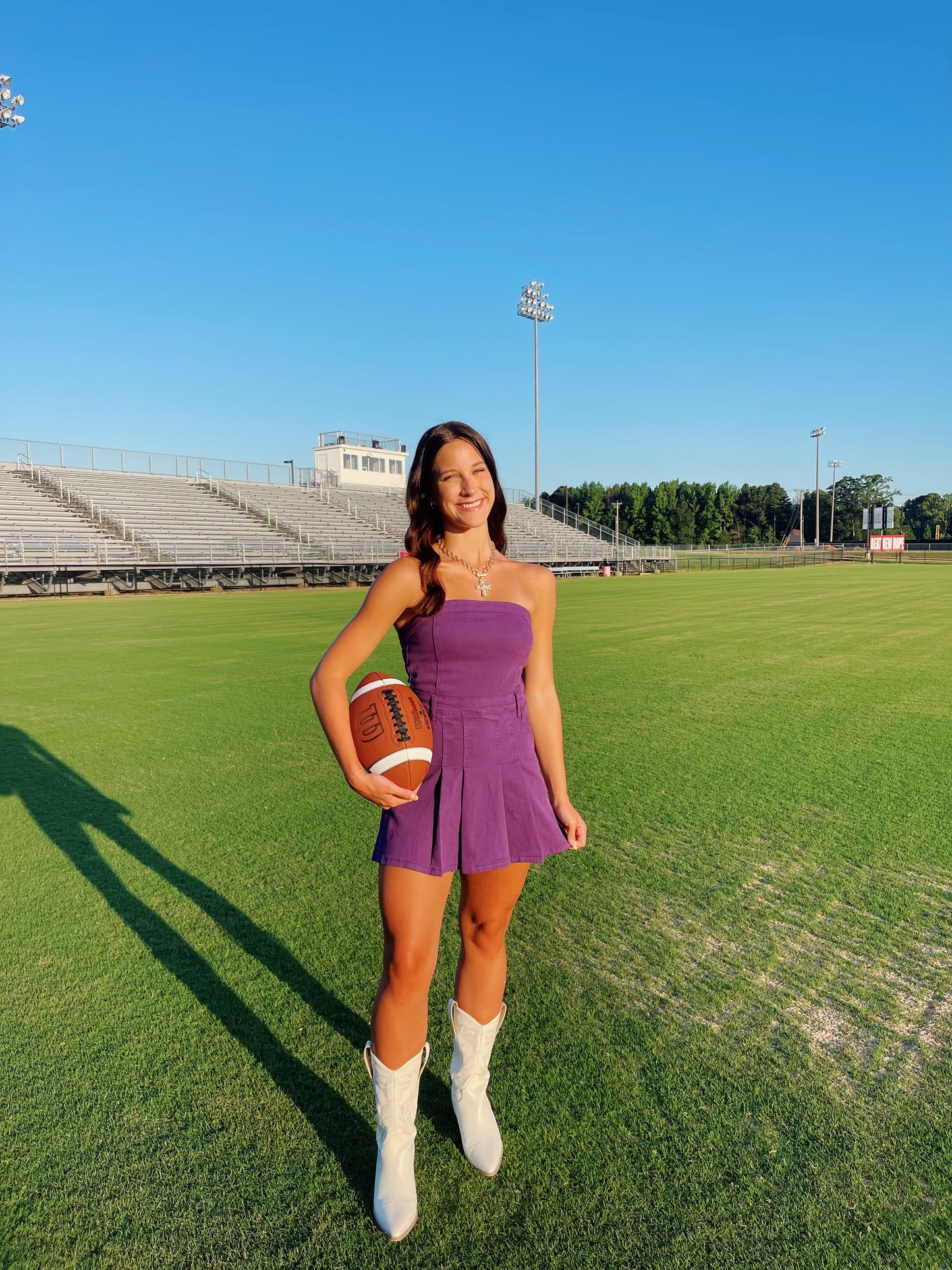 Purple Pleated Romper