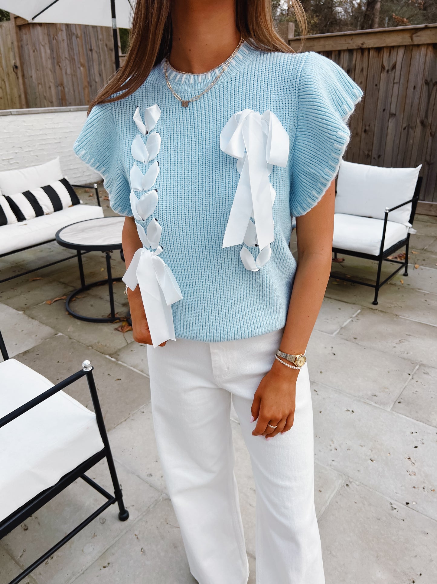 Cutie Girl Sweater Vest Blue