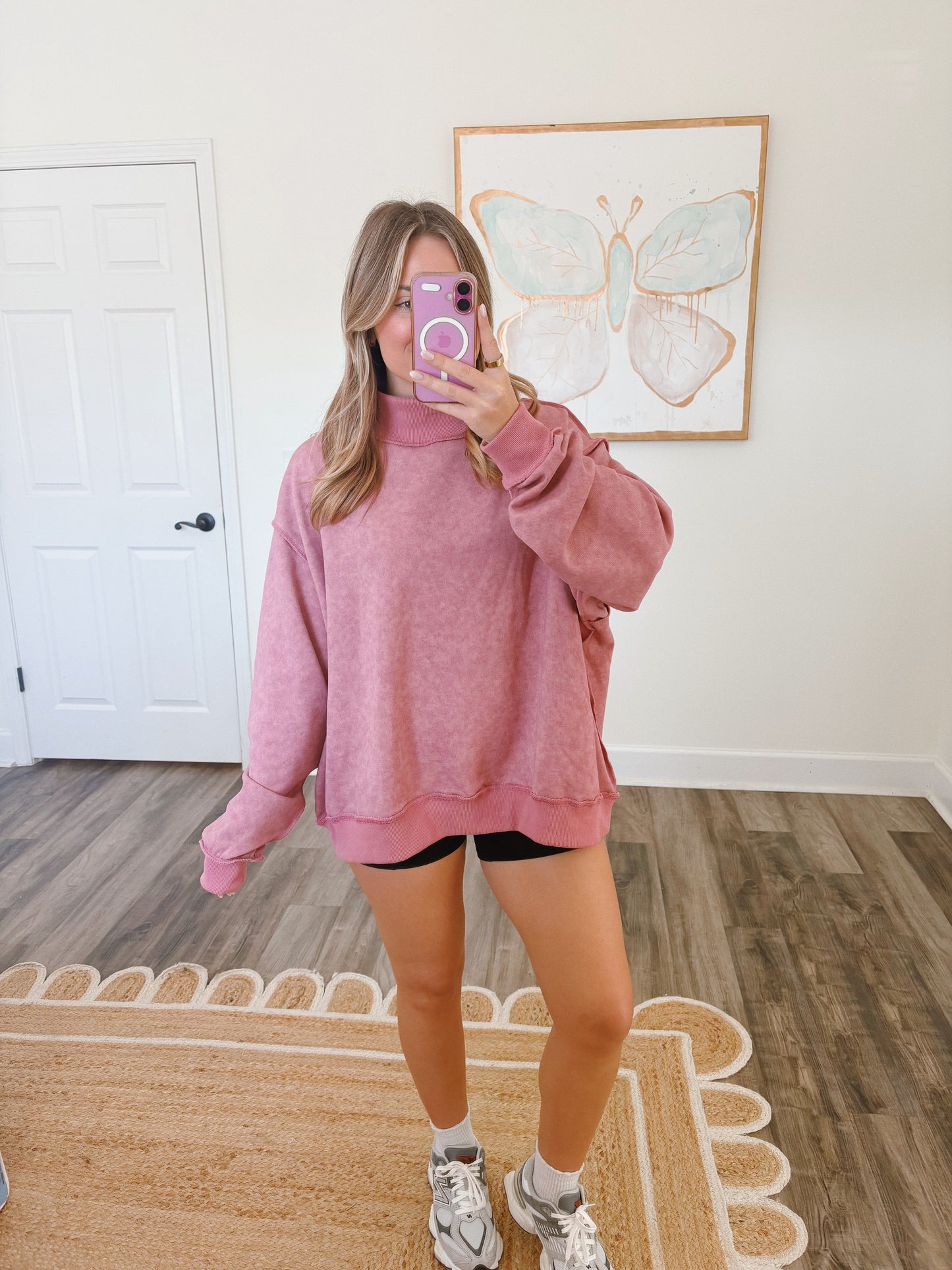 Oversized Mauve Mockneck