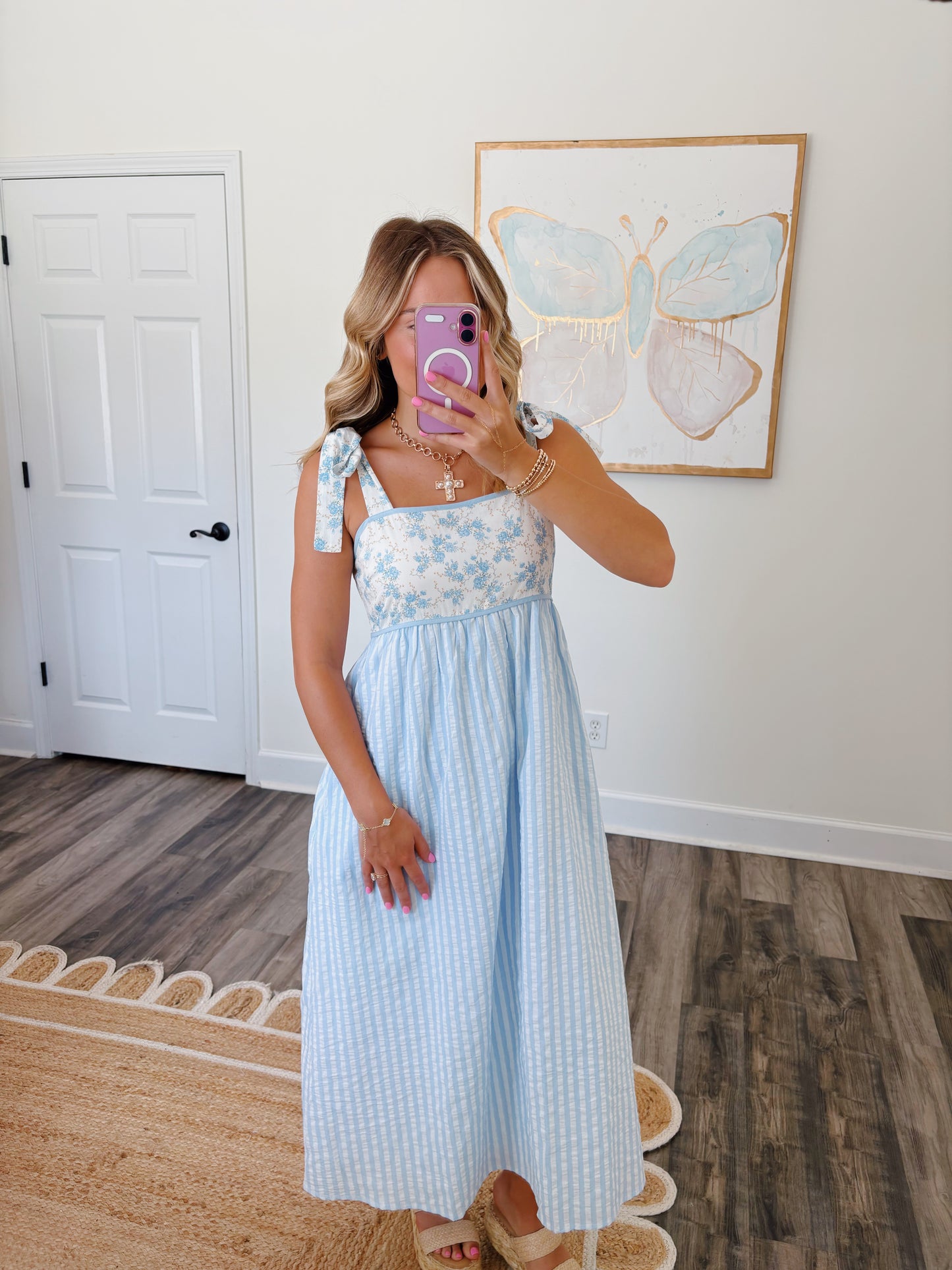 Peaceful Garden Blue Dress