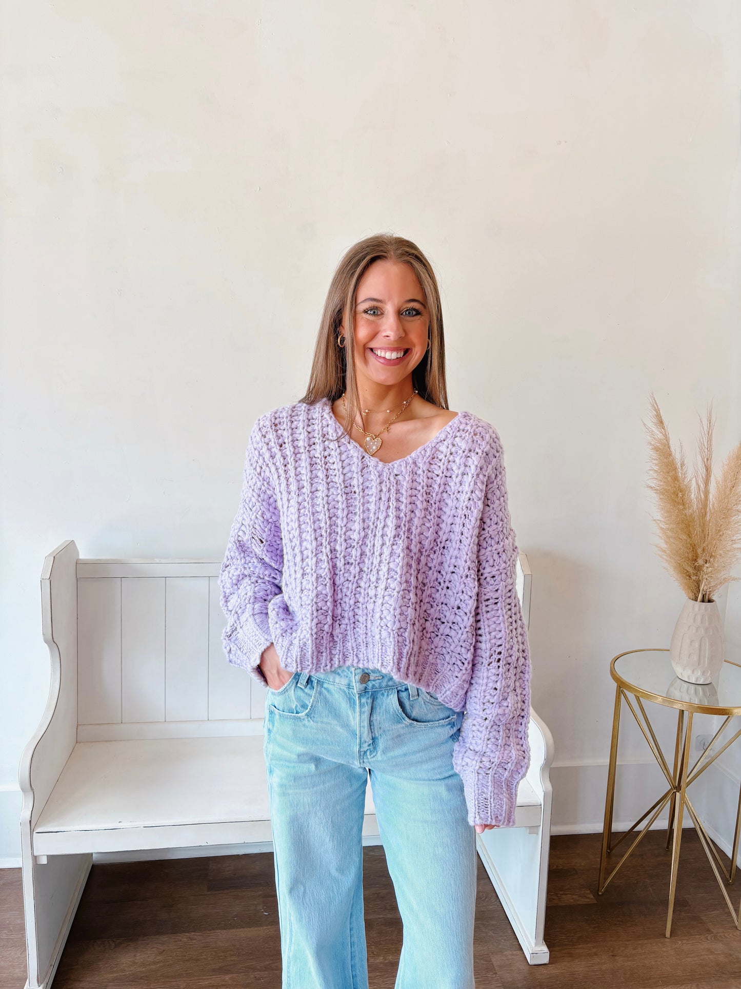 Lilac Chunky Knit Sweater