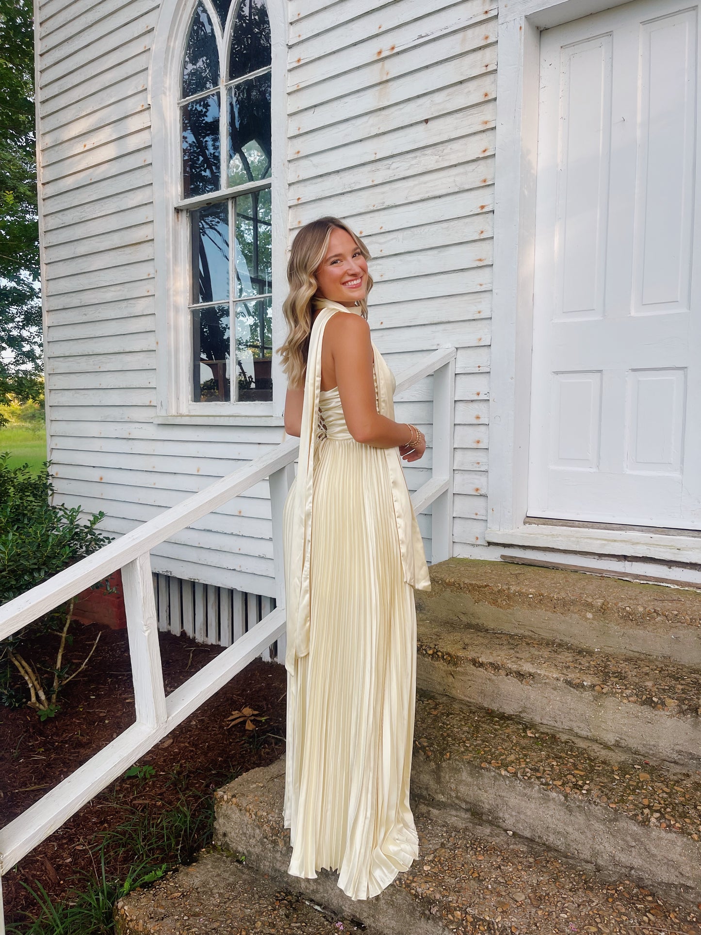 Endless Summer Satin Dress in Yellow
