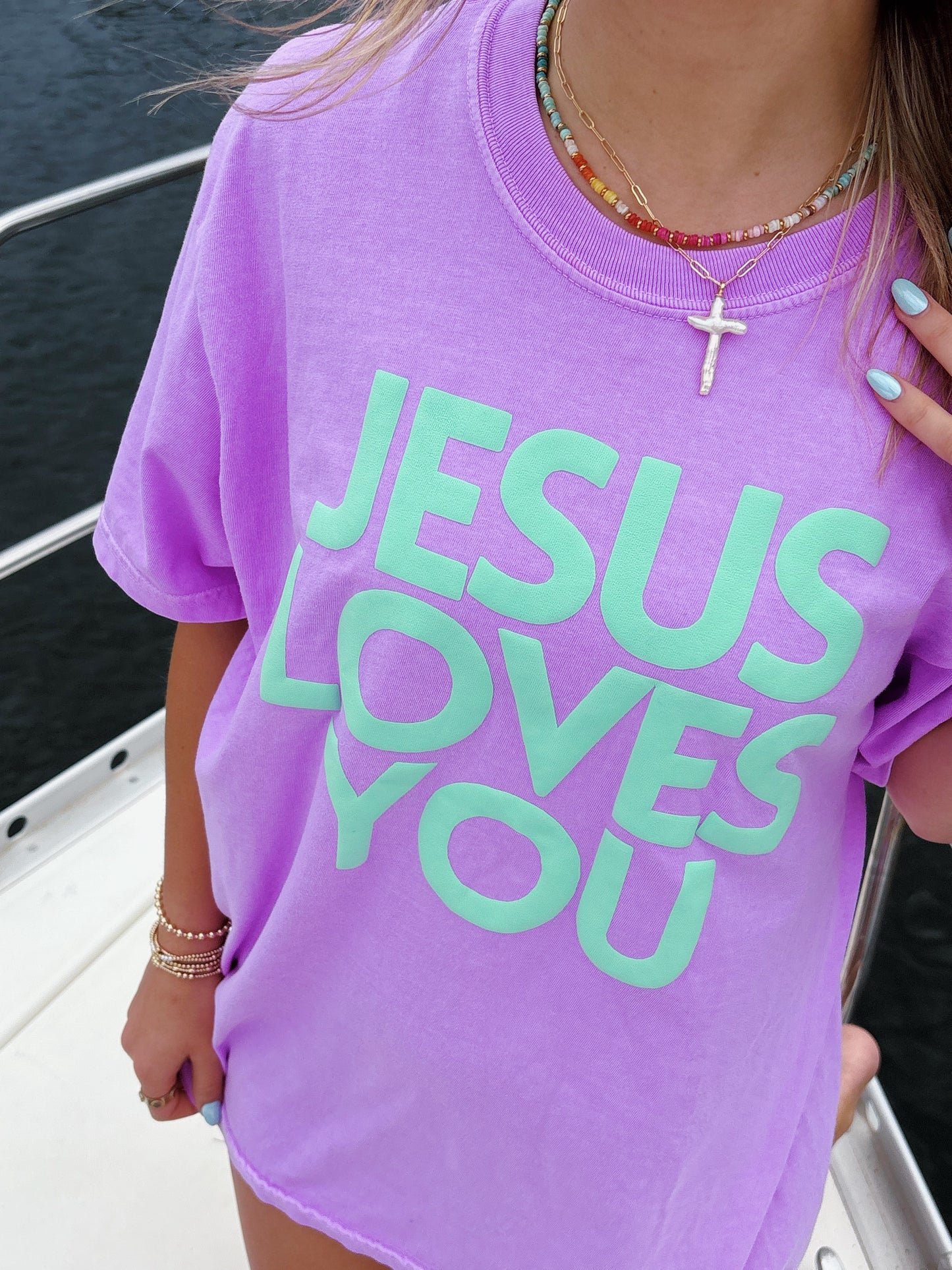 Jesus Loves You Tee Lavender
