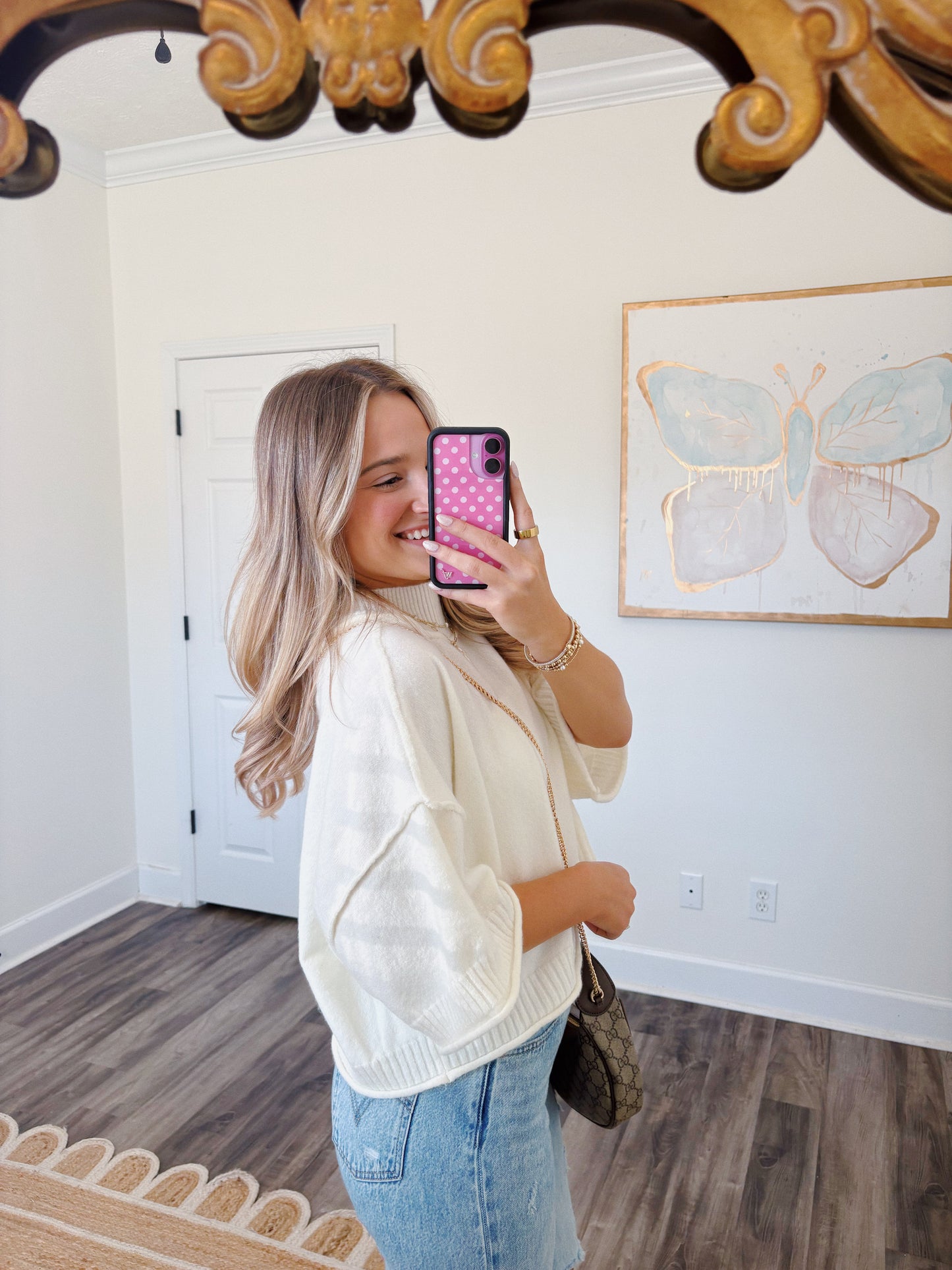 Ivory Mock Neck Sweater Top