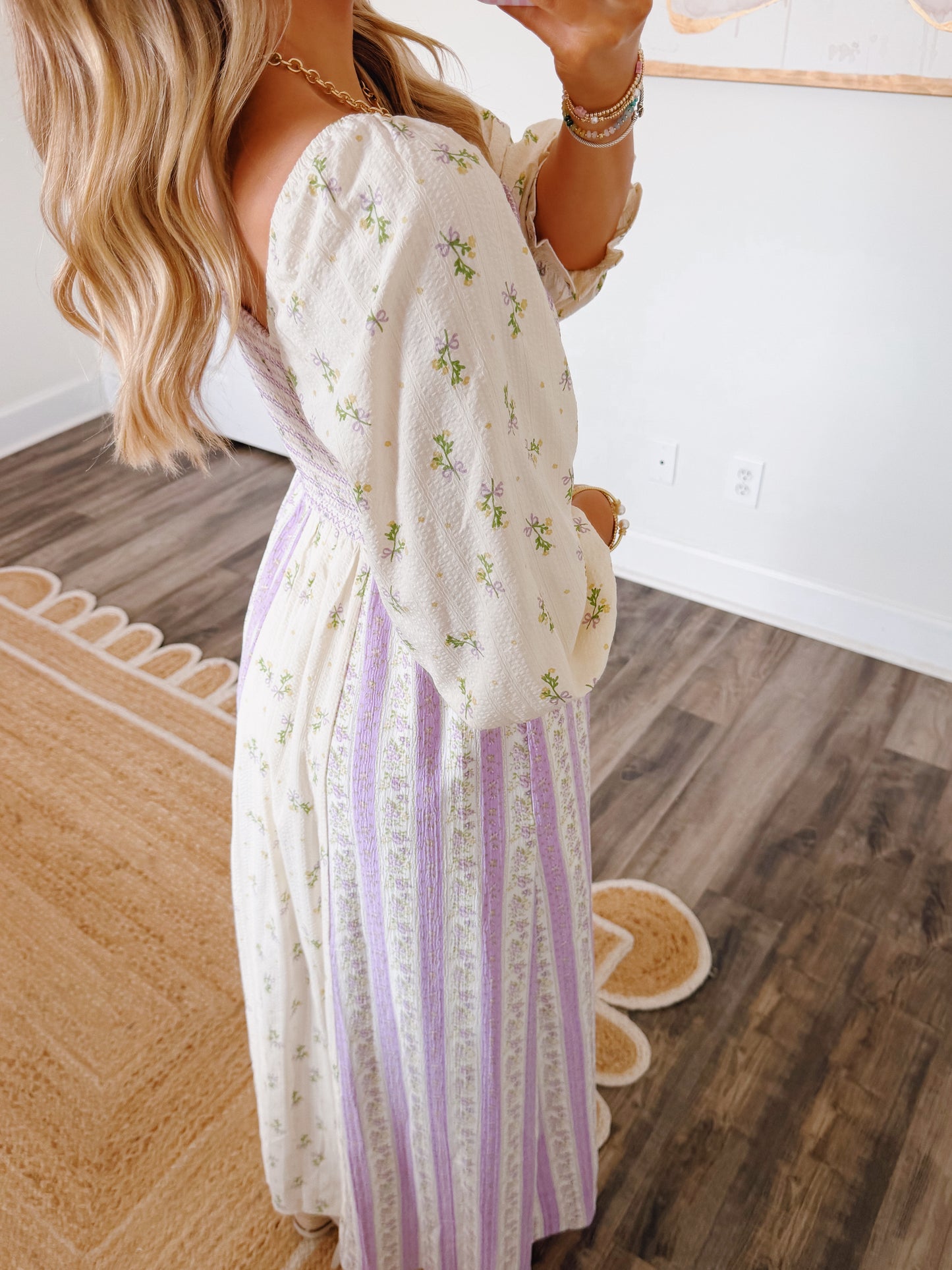 Lavender Smocked Maxi Dress
