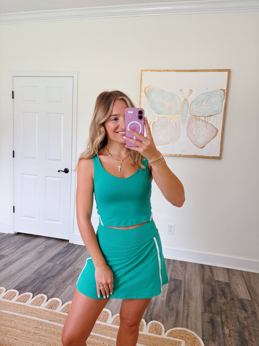 Green Align Skirt Set
