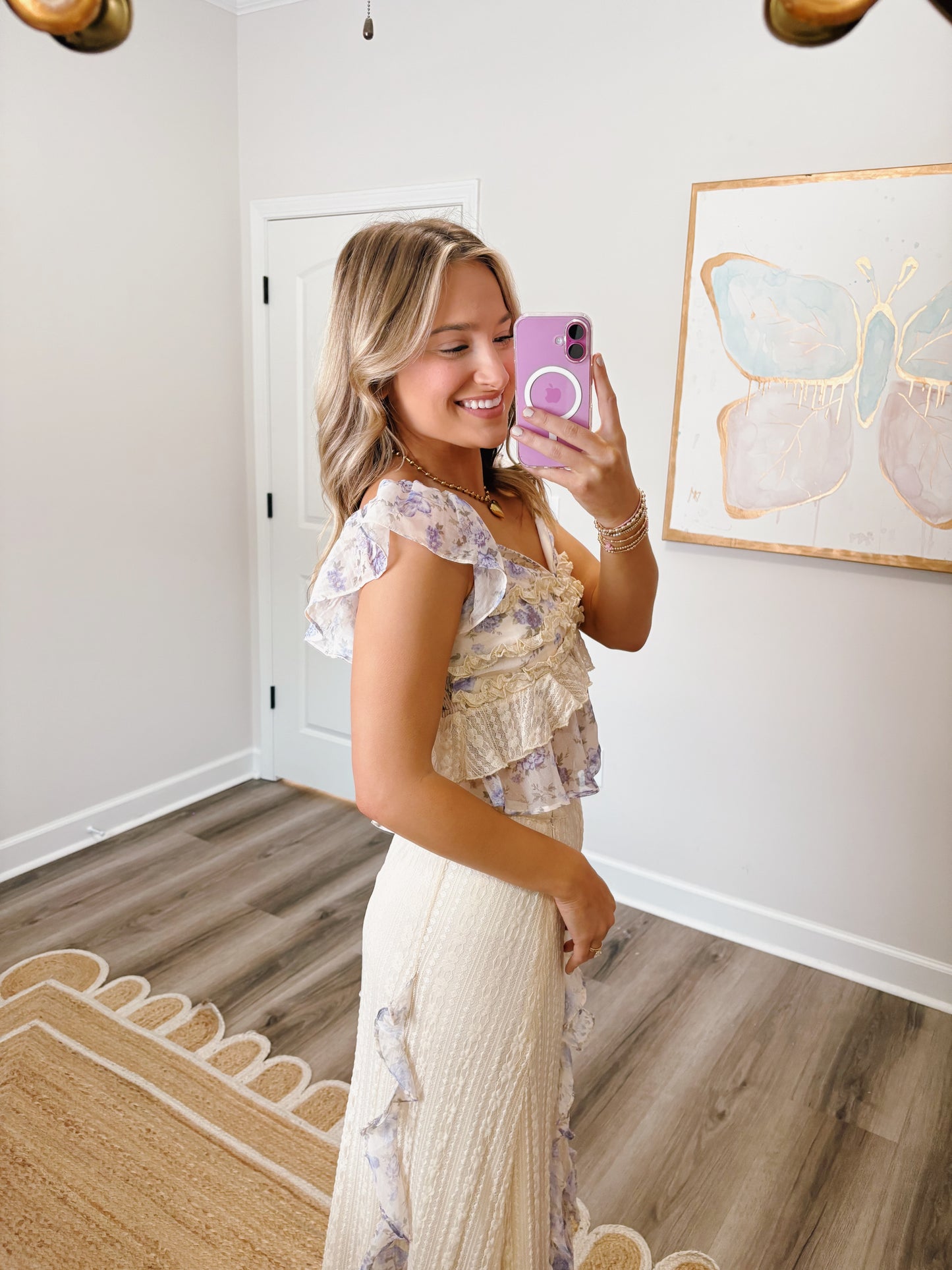 Ruffles and Lace Set in Lavender