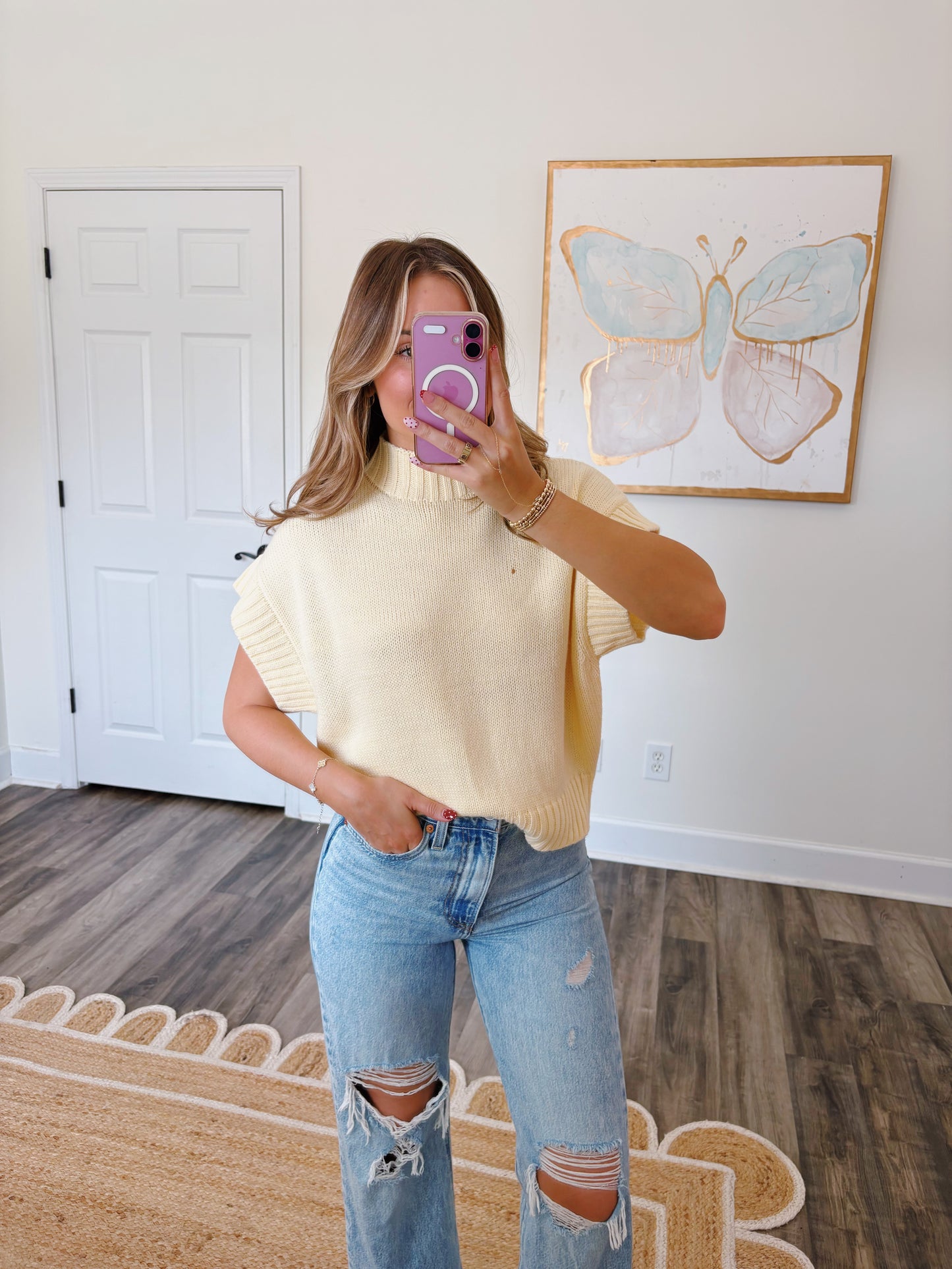 Butter Yellow Mockneck Sweater