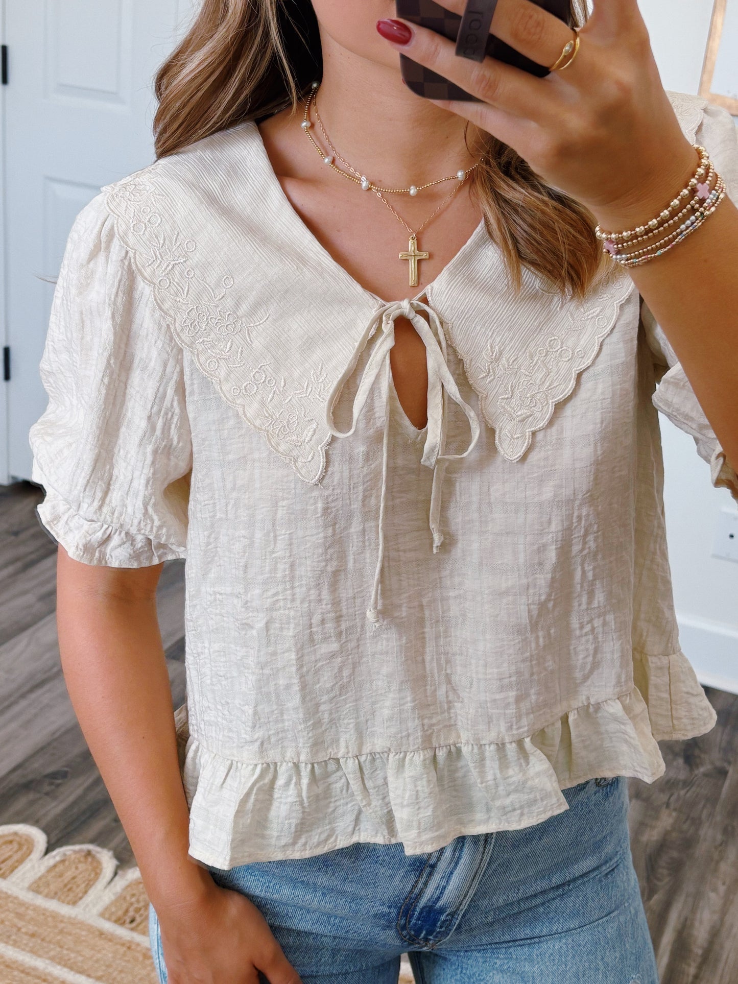 Ivory Embroidered Blouse