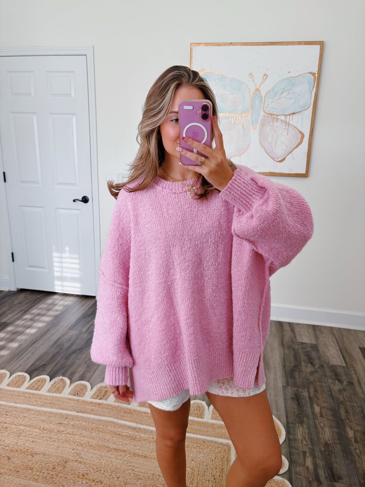 Oversized Poppy Sweater in Pink