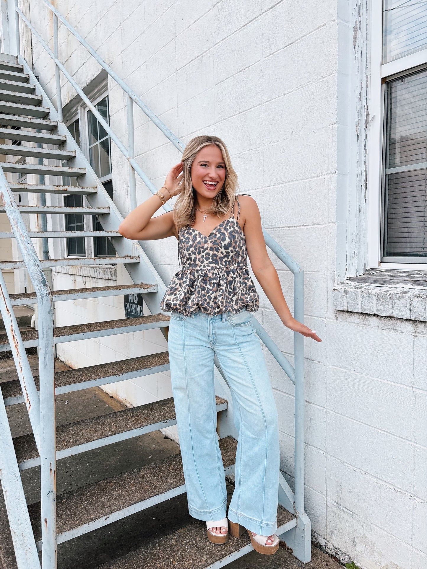 Leopard Bubble Top