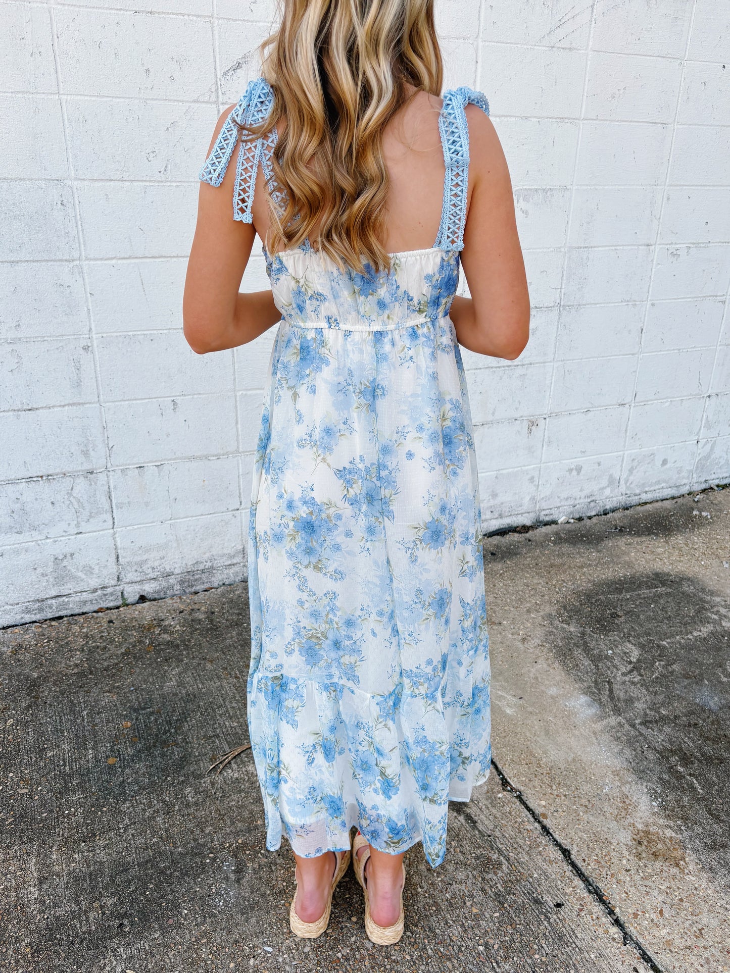 Blooming Lace Dress Blue