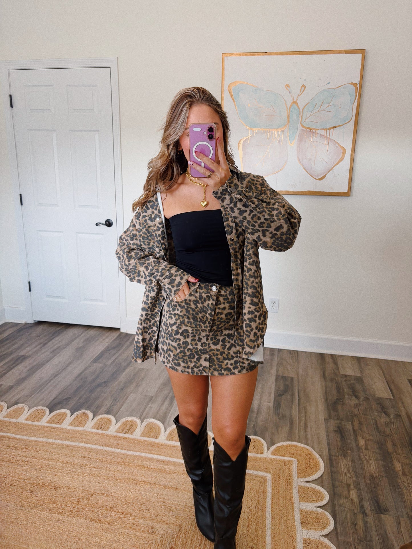 Leopard Skirt Set