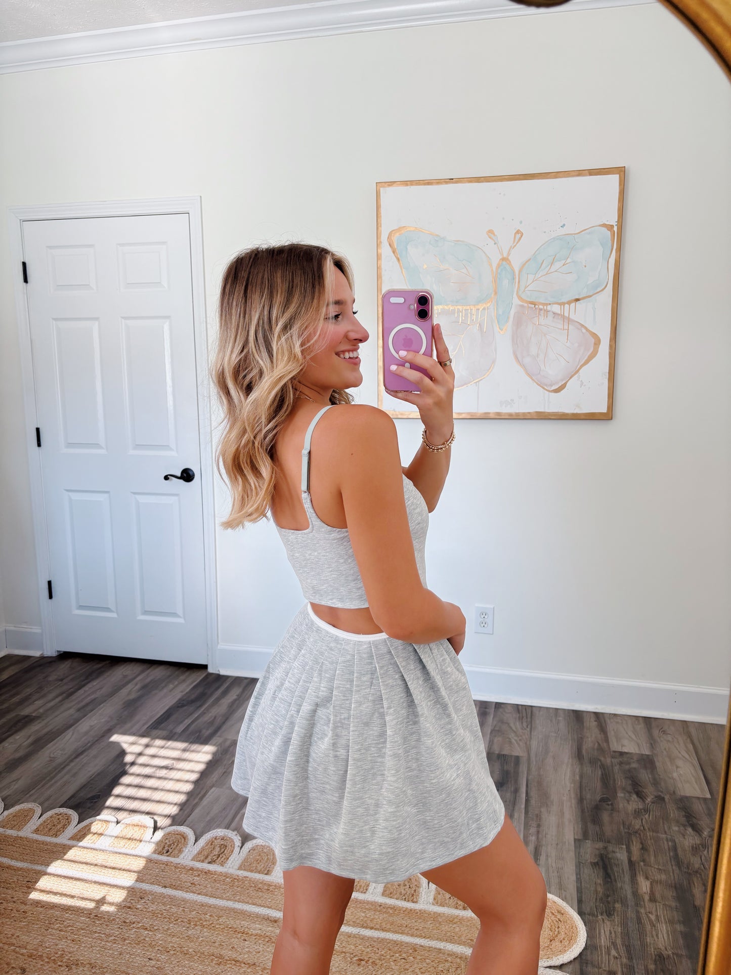 Soft Scuba Pleated Romper Dress