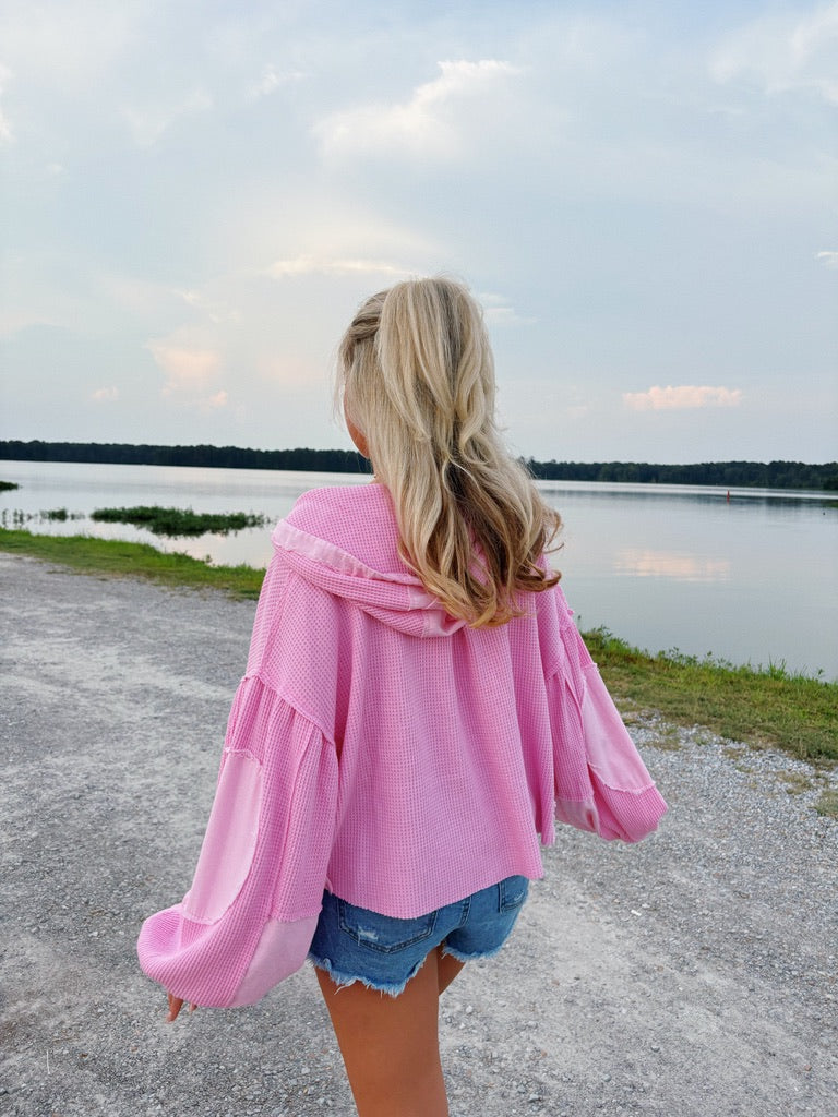 Bubble Gum Hooded Top
