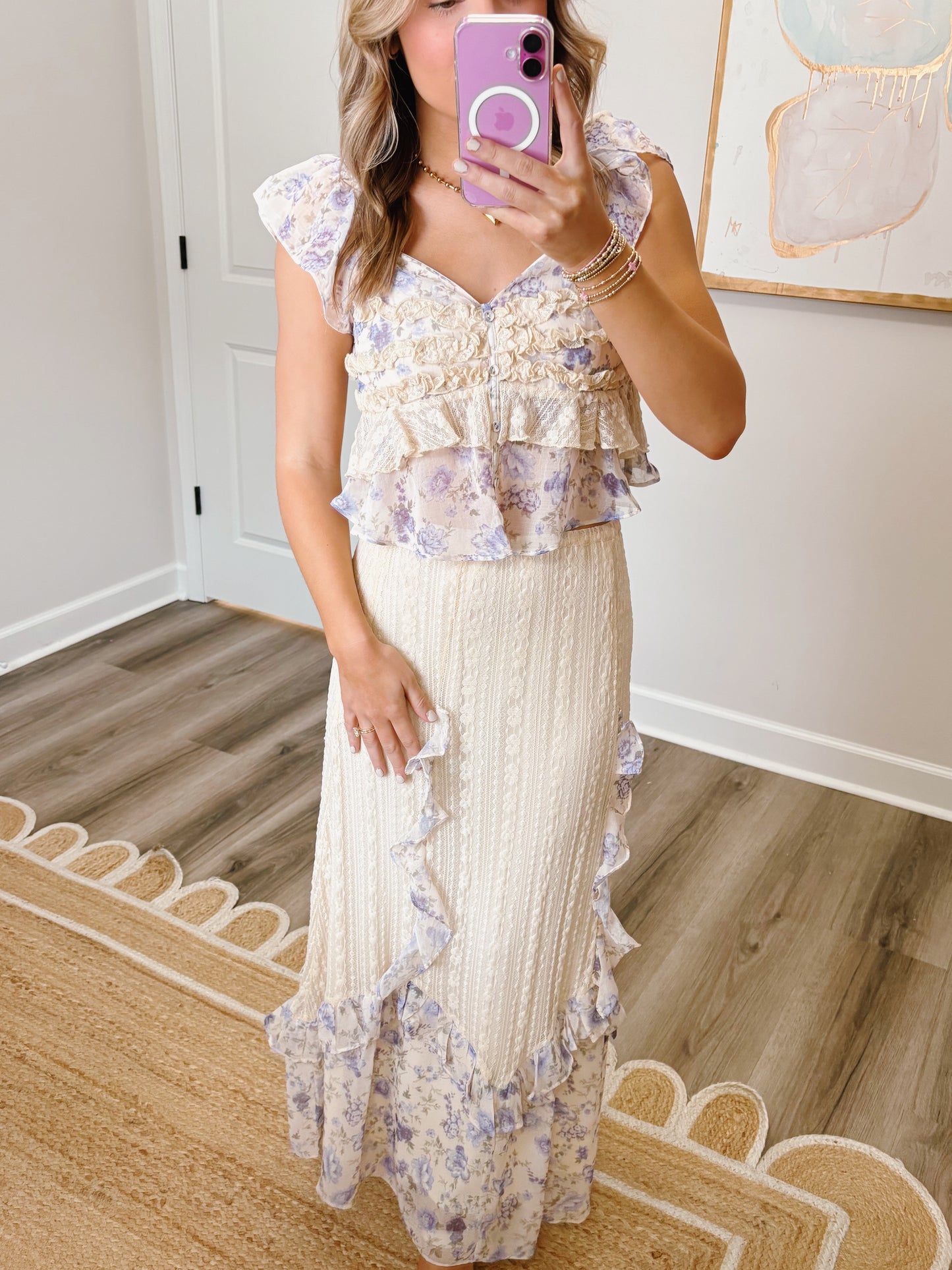Ruffles and Lace Set in Lavender