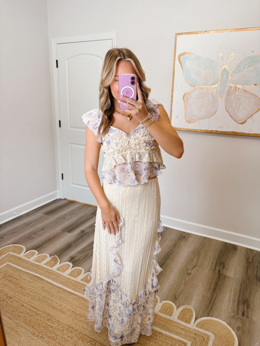 Ruffles and Lace Set in Lavender