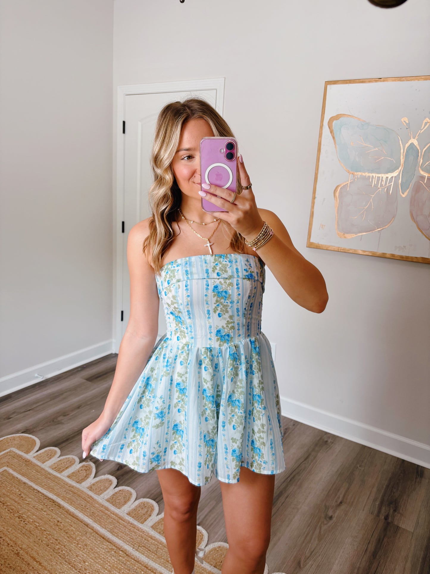 You're So Lovely Romper Blue