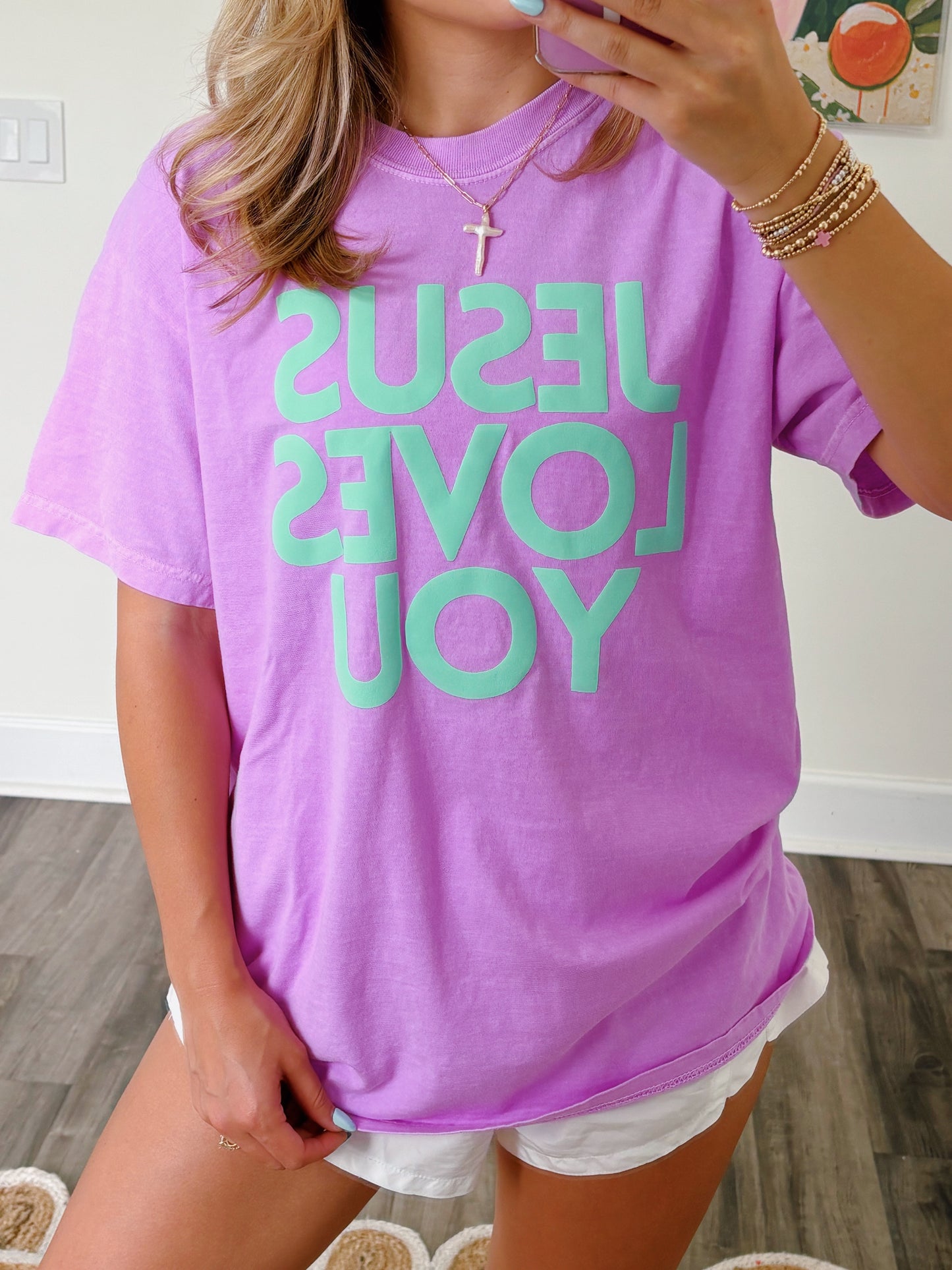Jesus Loves You Tee Lavender