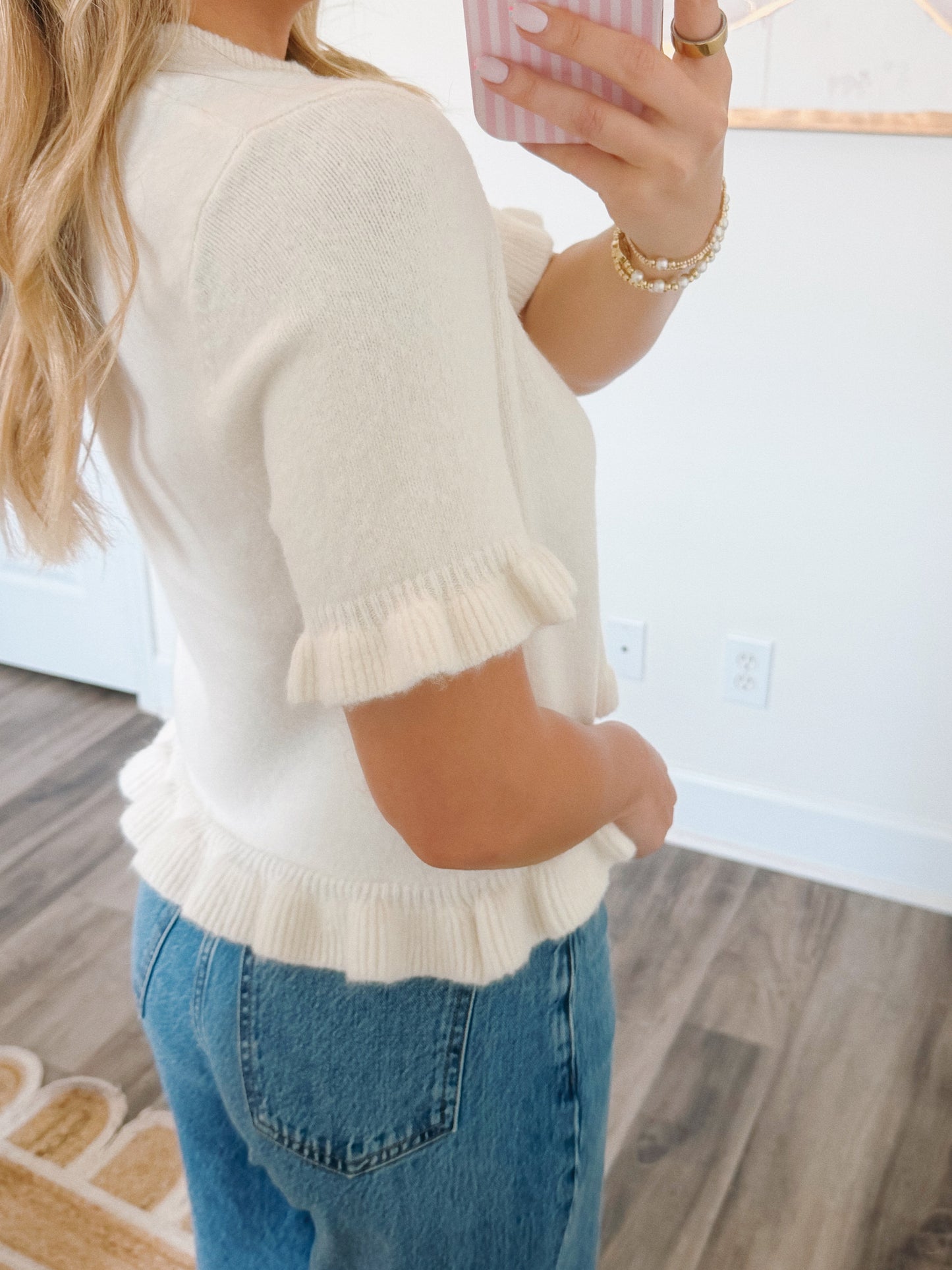 Sweetheart Knit Top Ivory