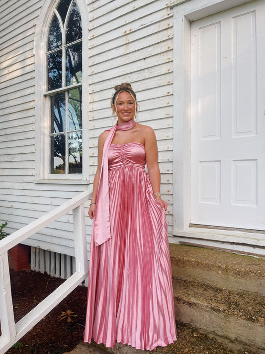 Endless Summer Satin Dress in Pink