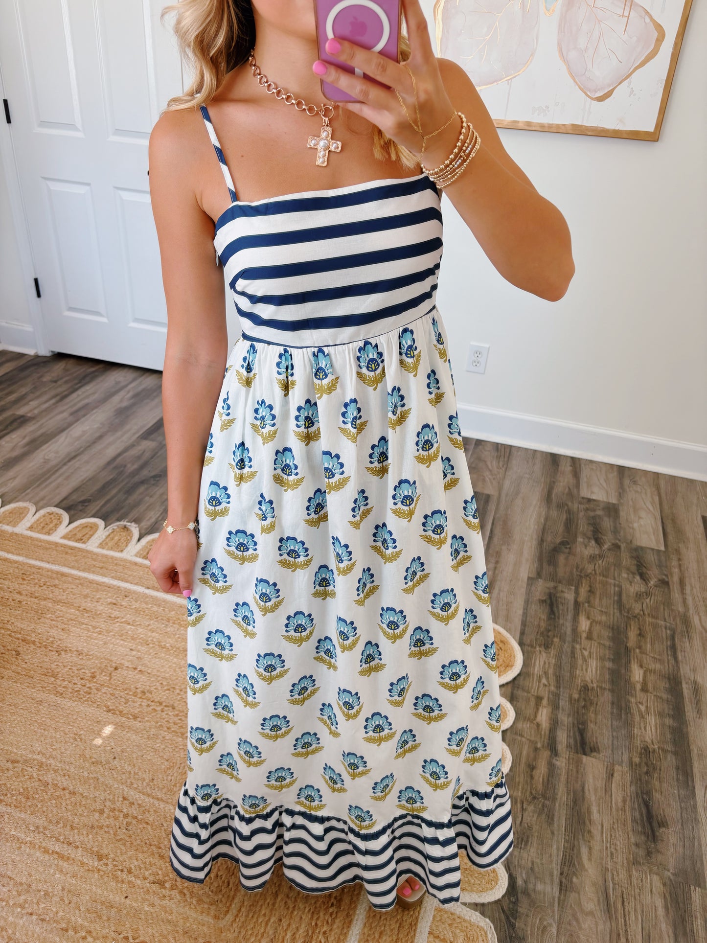 Striped Navy Maxi Dress