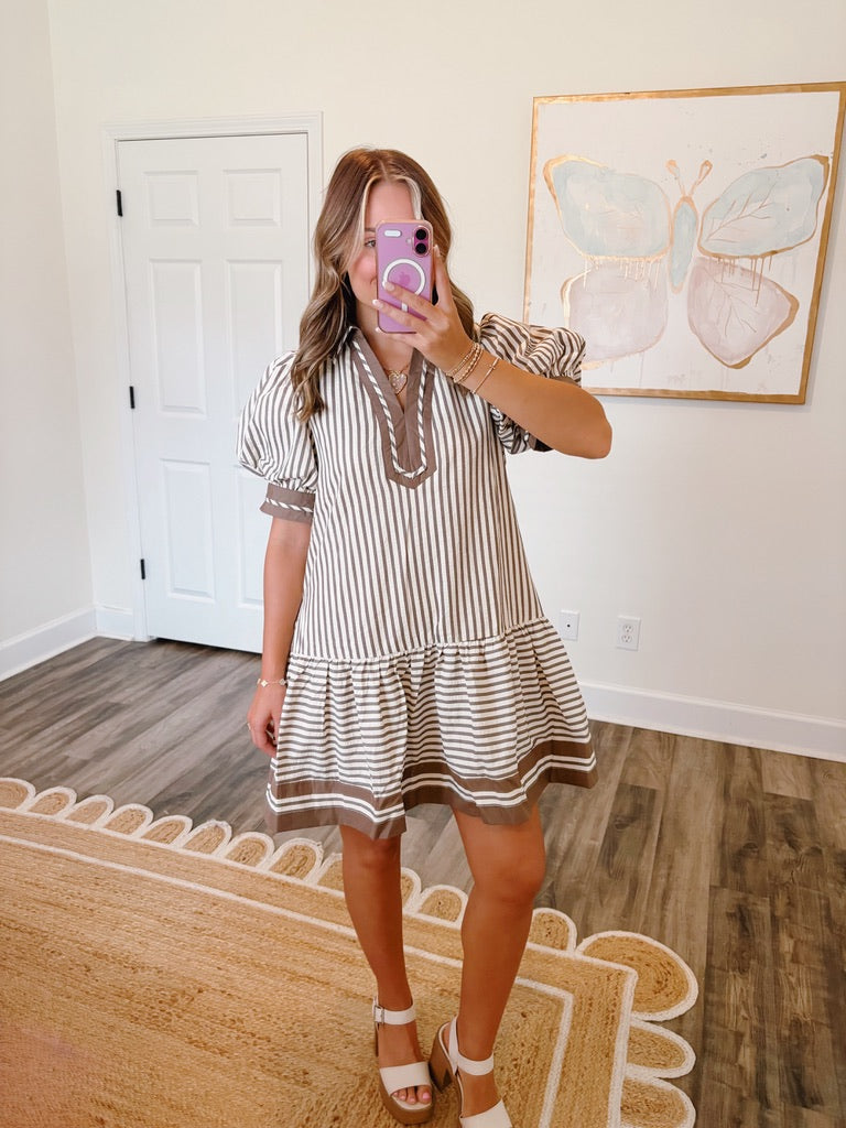 Chestnut Striped Dress