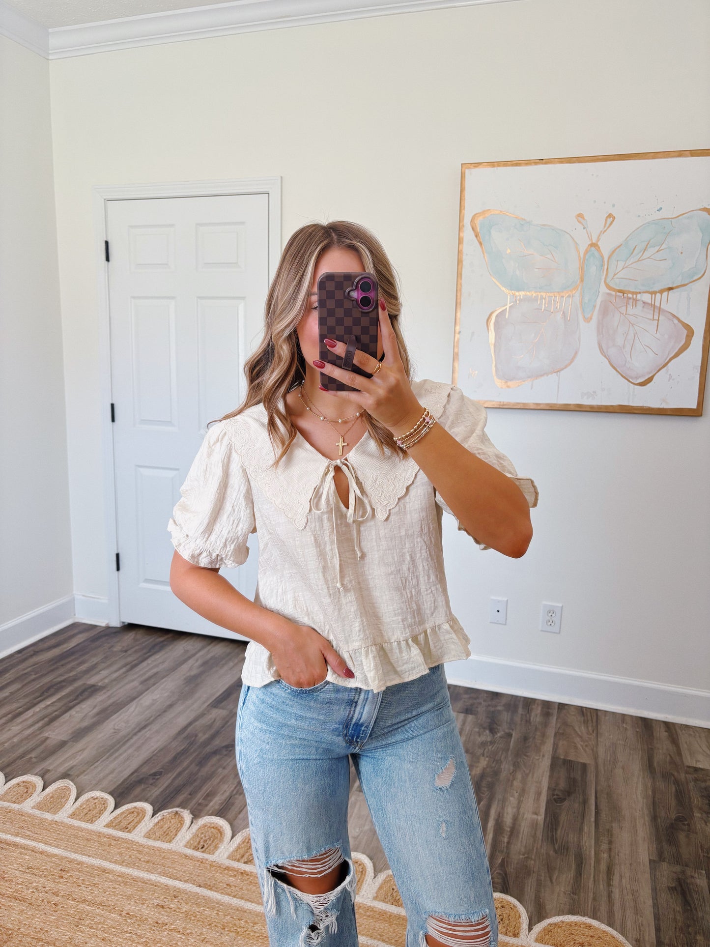 Ivory Embroidered Blouse