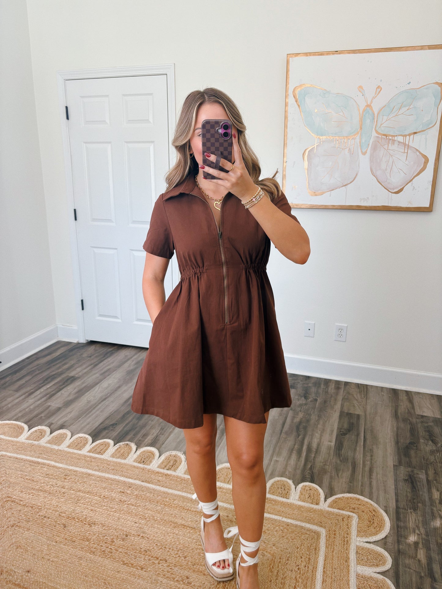 Chestnut Collared Dress