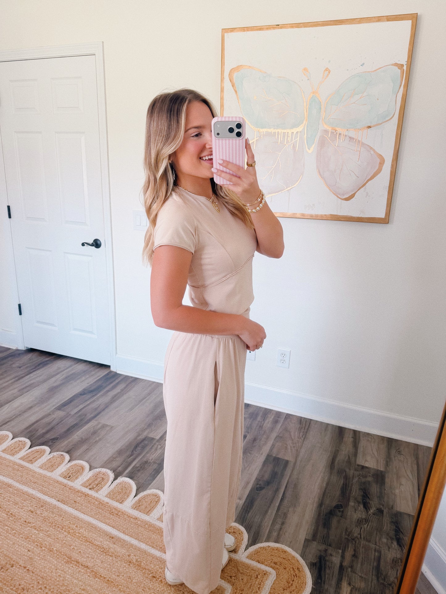 Oatmeal Wide Leg Pants Set