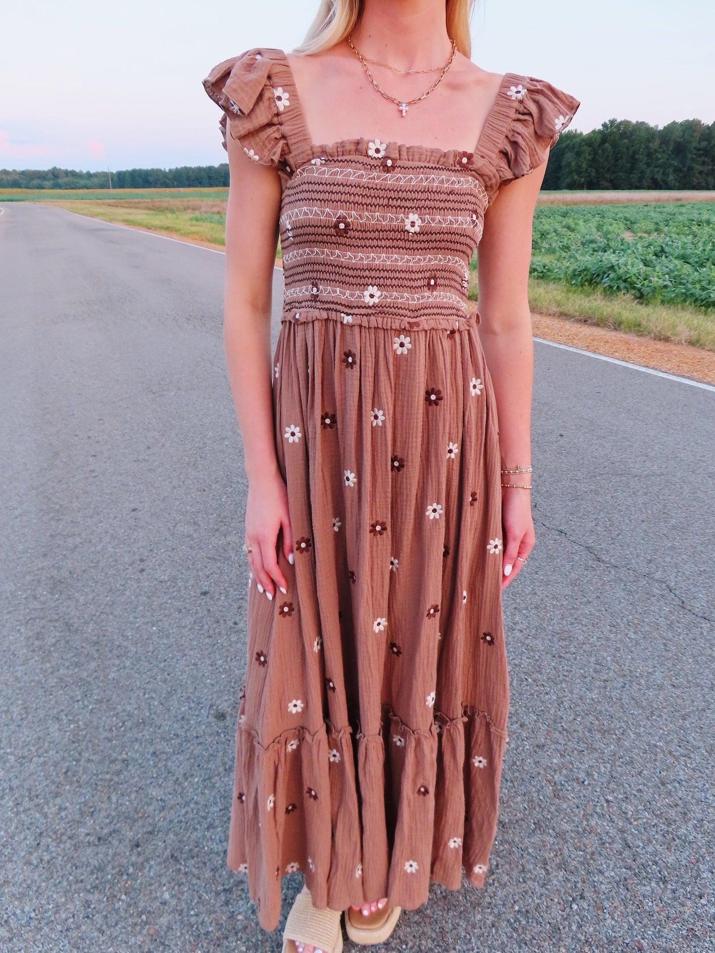 Dreaming Of Fall Embroidered Dress
