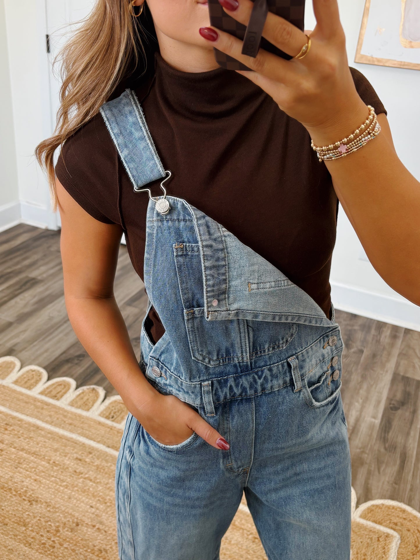 Brown Mock Neck Top