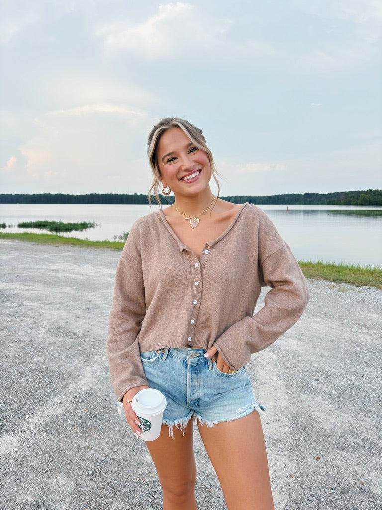 Kymber Cardigan in Brown