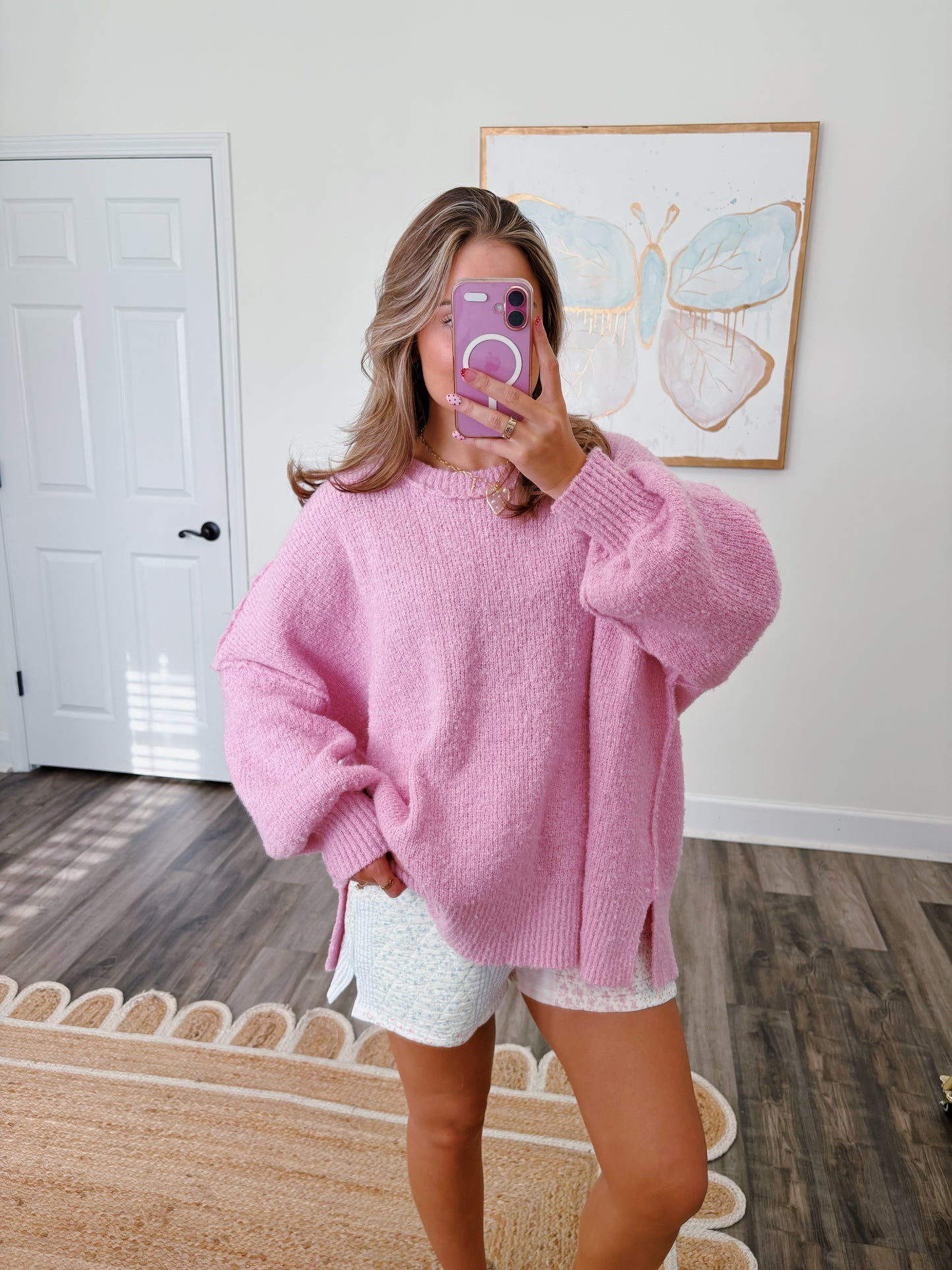 Oversized Poppy Sweater in Pink