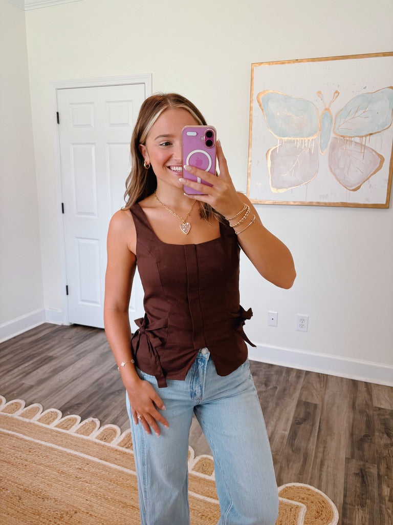 Back To Business Top in Chocolate