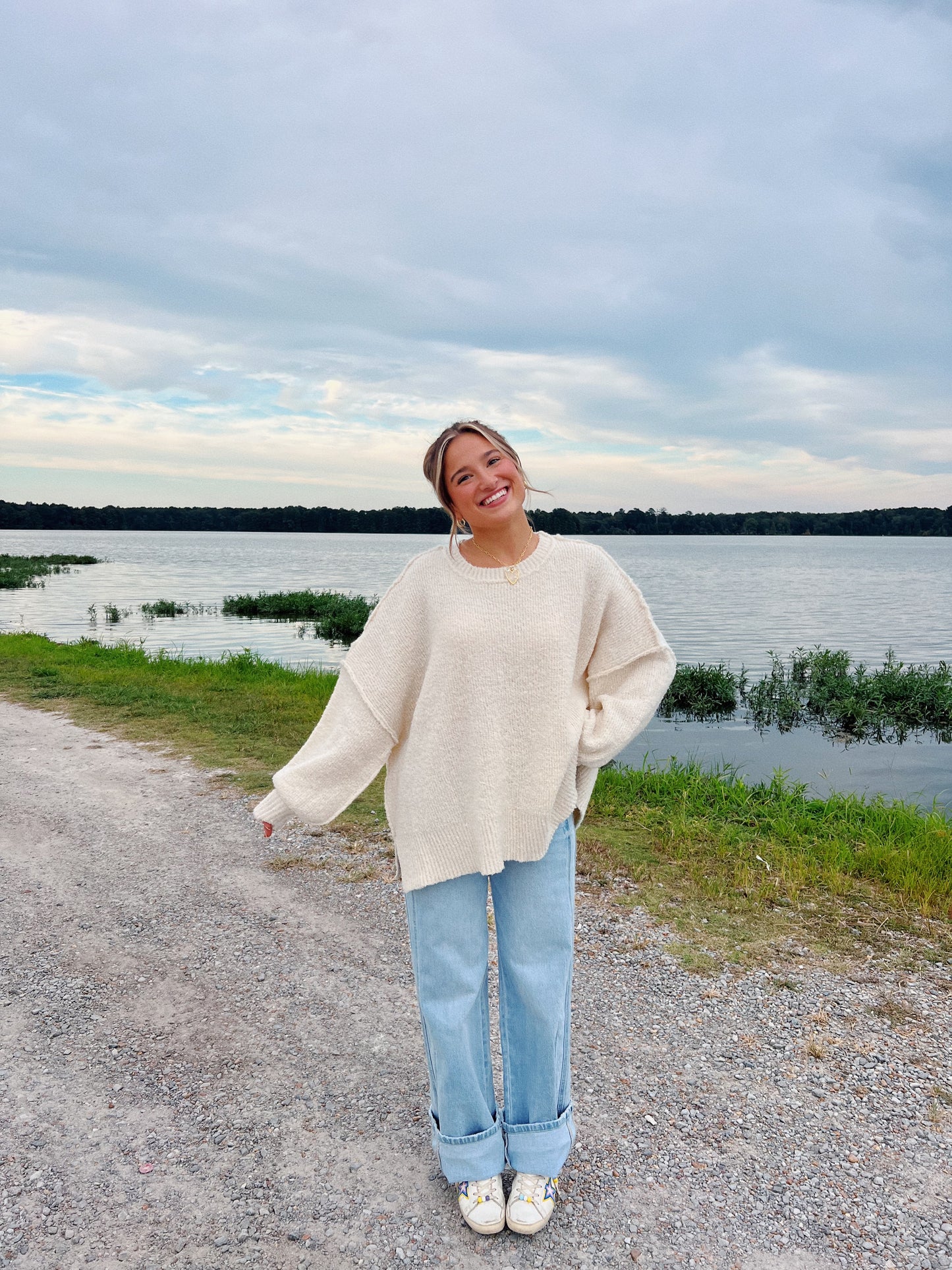 Oversized Poppy Sweater in Ivory