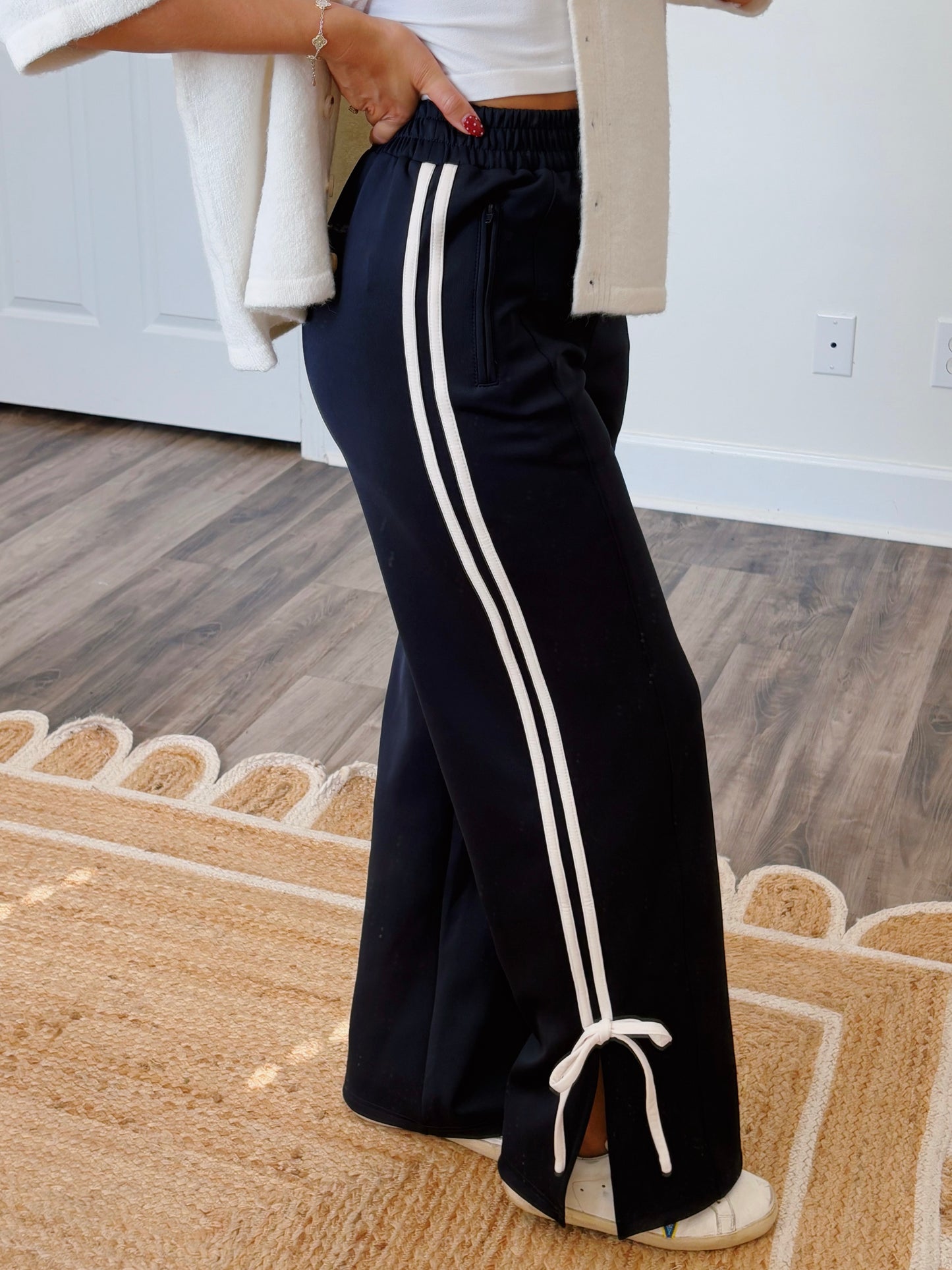 Black Tie Track Pants