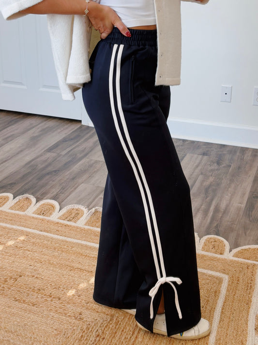 Black Tie Track Pants