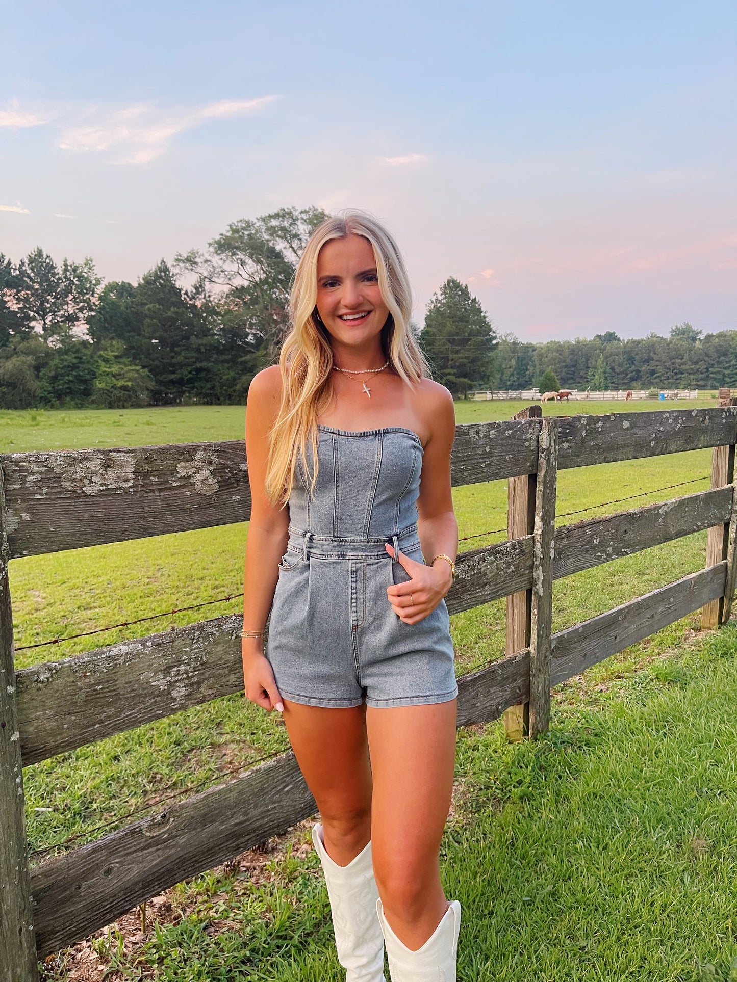 Blue Jean Baby Romper