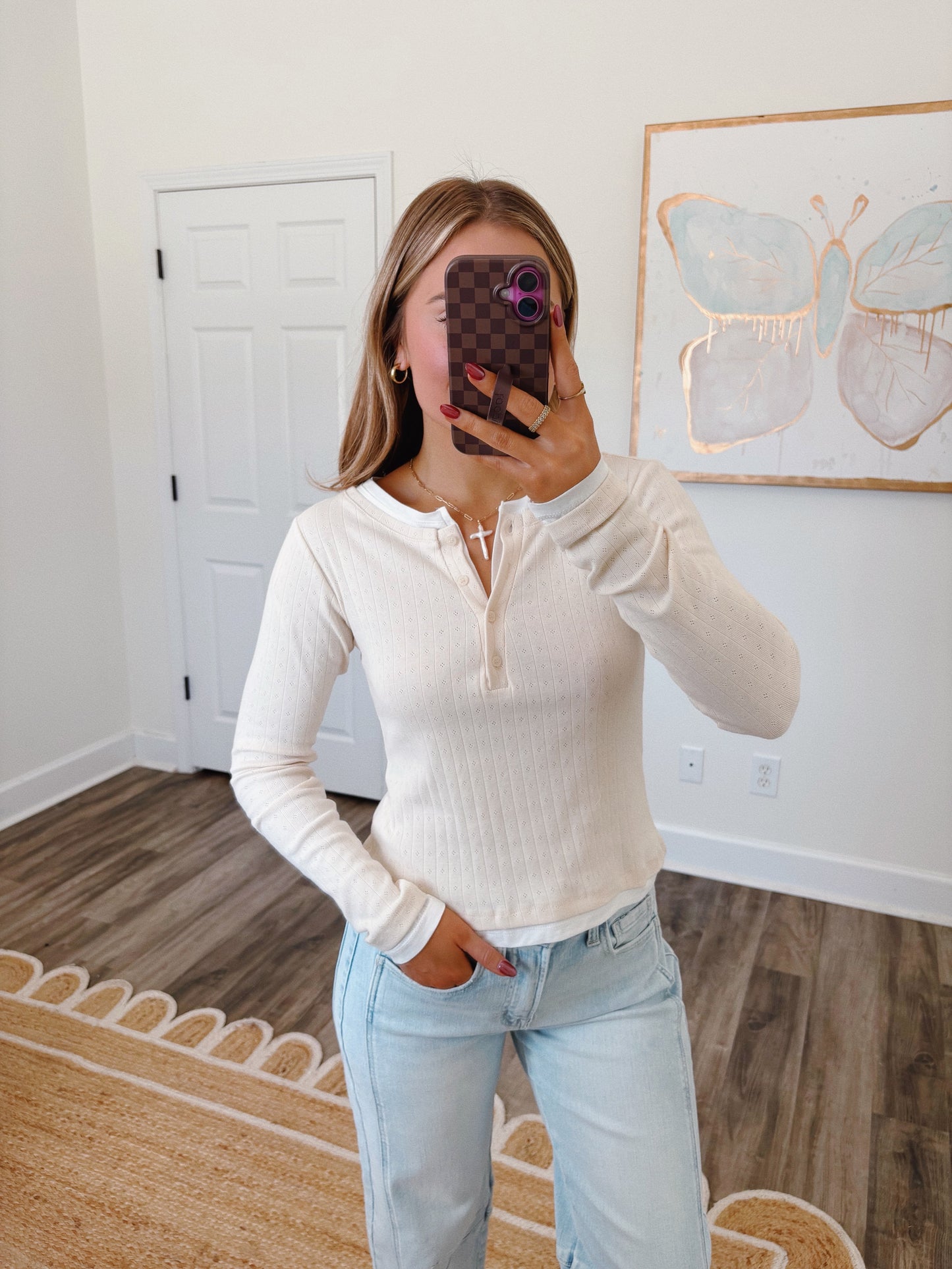 Cabin Nights Layered Top in Cream