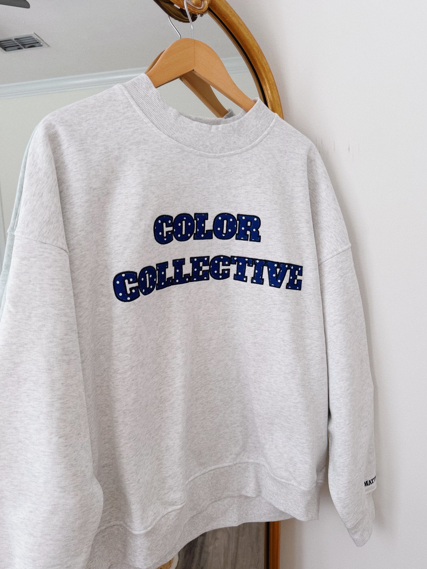 Grey Polka Dot CC Fleece Mockneck
