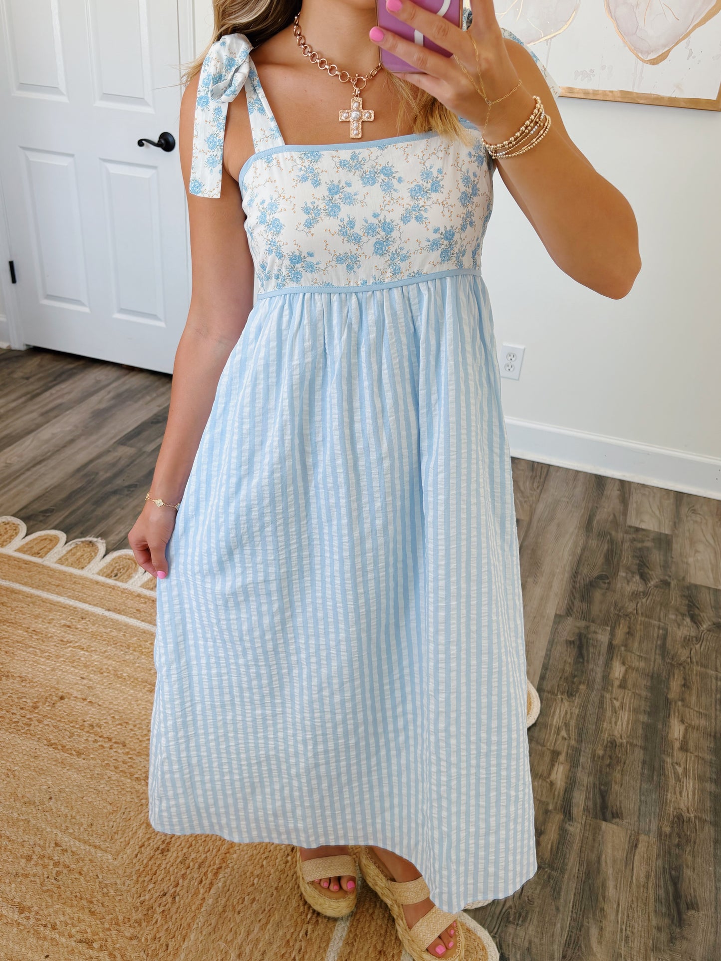 Peaceful Garden Blue Dress